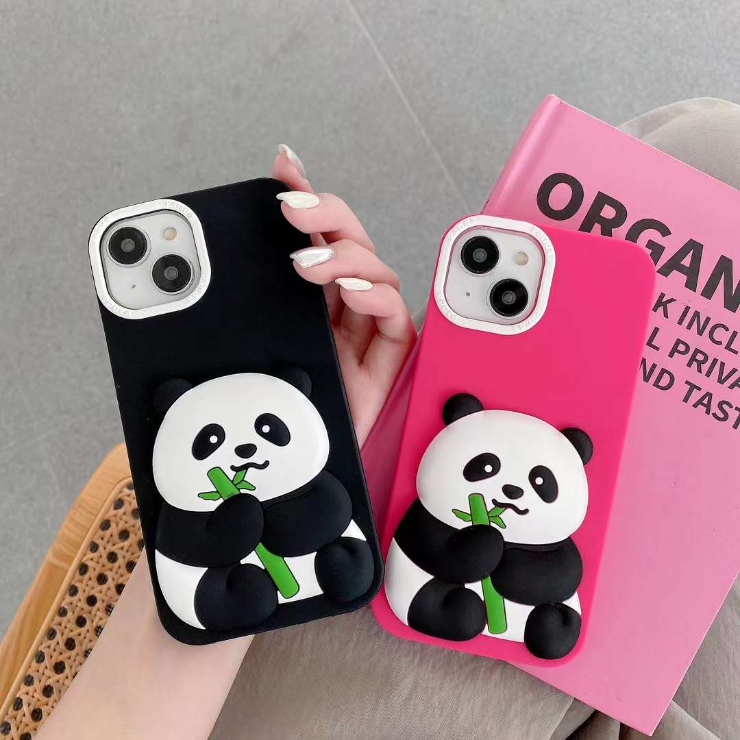Panda With BamBoo Silicon Phone Cases