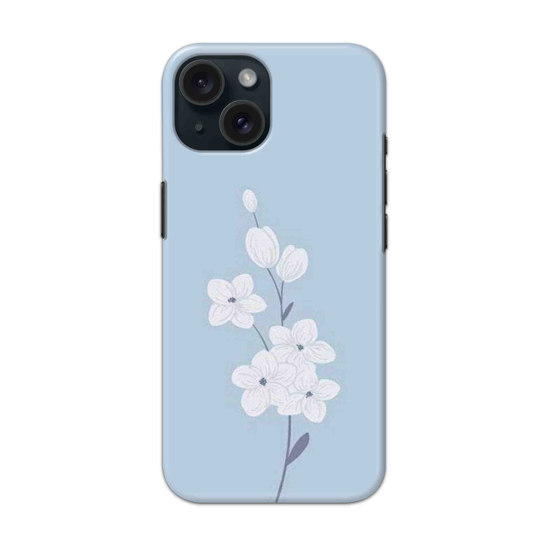 Buy White Flower Hard Back Mobile Phone Case Cover For Apple iPhone 15 Online
