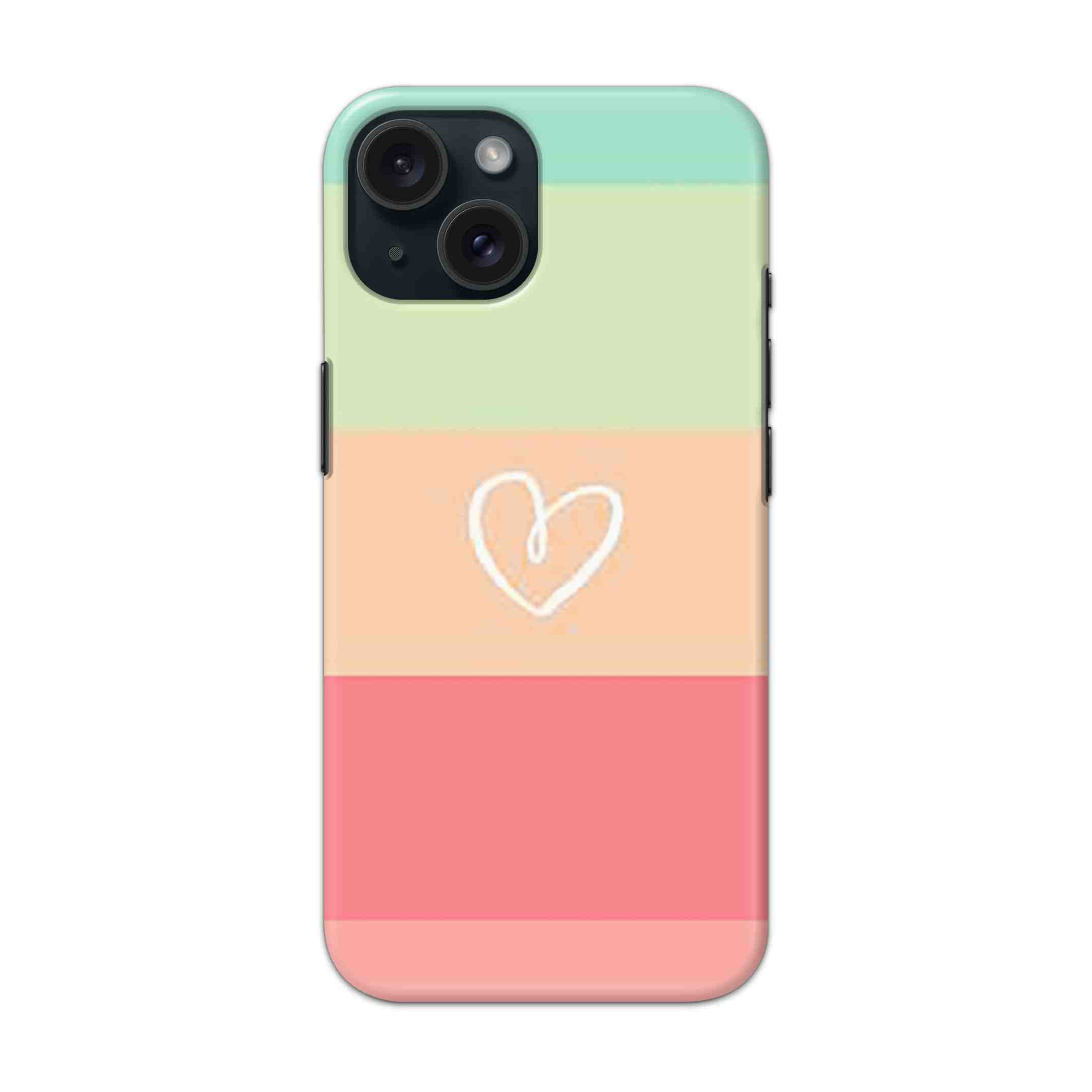 Buy Rainbow Heart Hard Back Mobile Phone Case Cover For Apple iPhone 15 Online