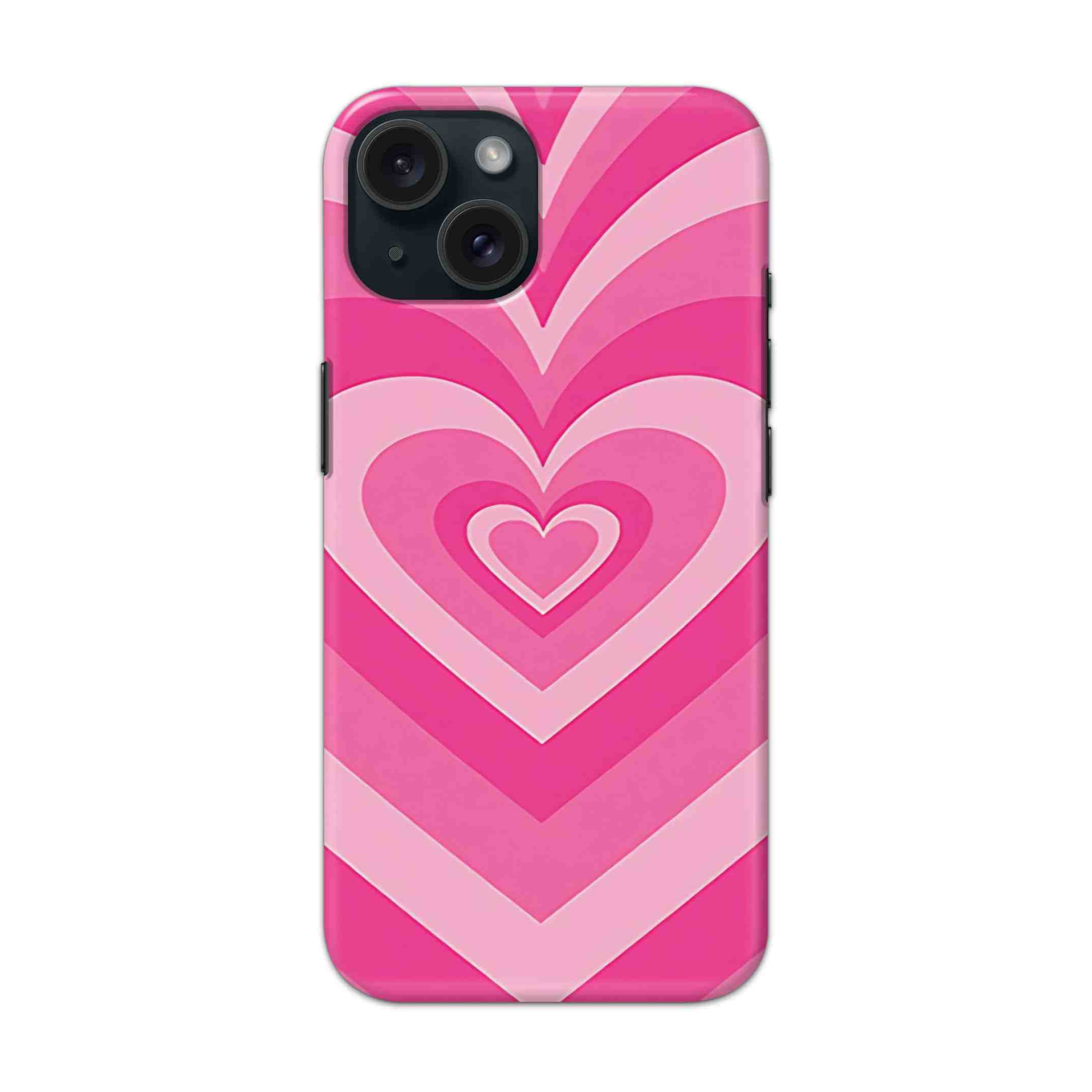 Buy Pink Heart Hard Back Mobile Phone Case Cover For Apple iPhone 15 Online