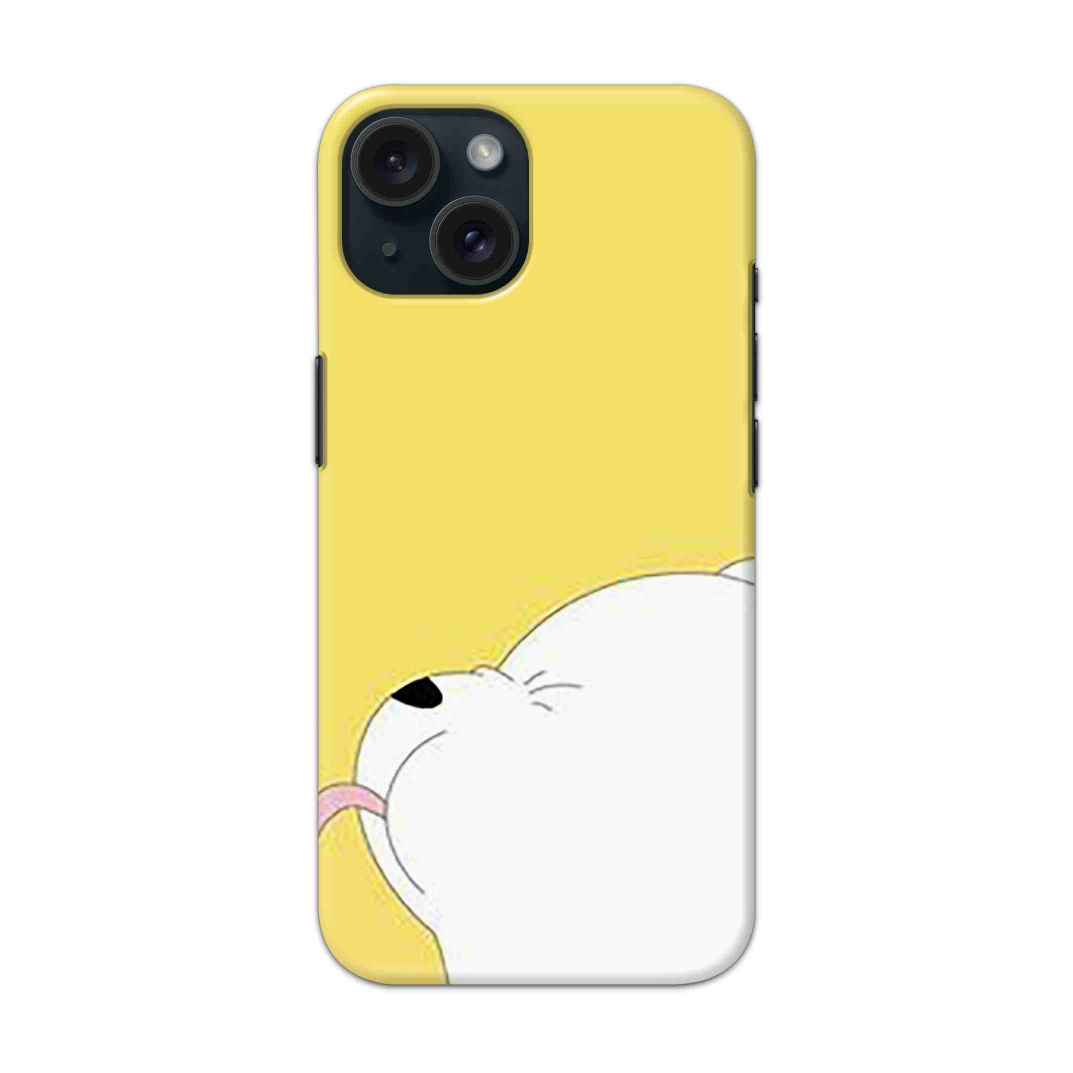 Buy White Bear In Yellow Hard Back Mobile Phone Case Cover For Apple iPhone 15 Online