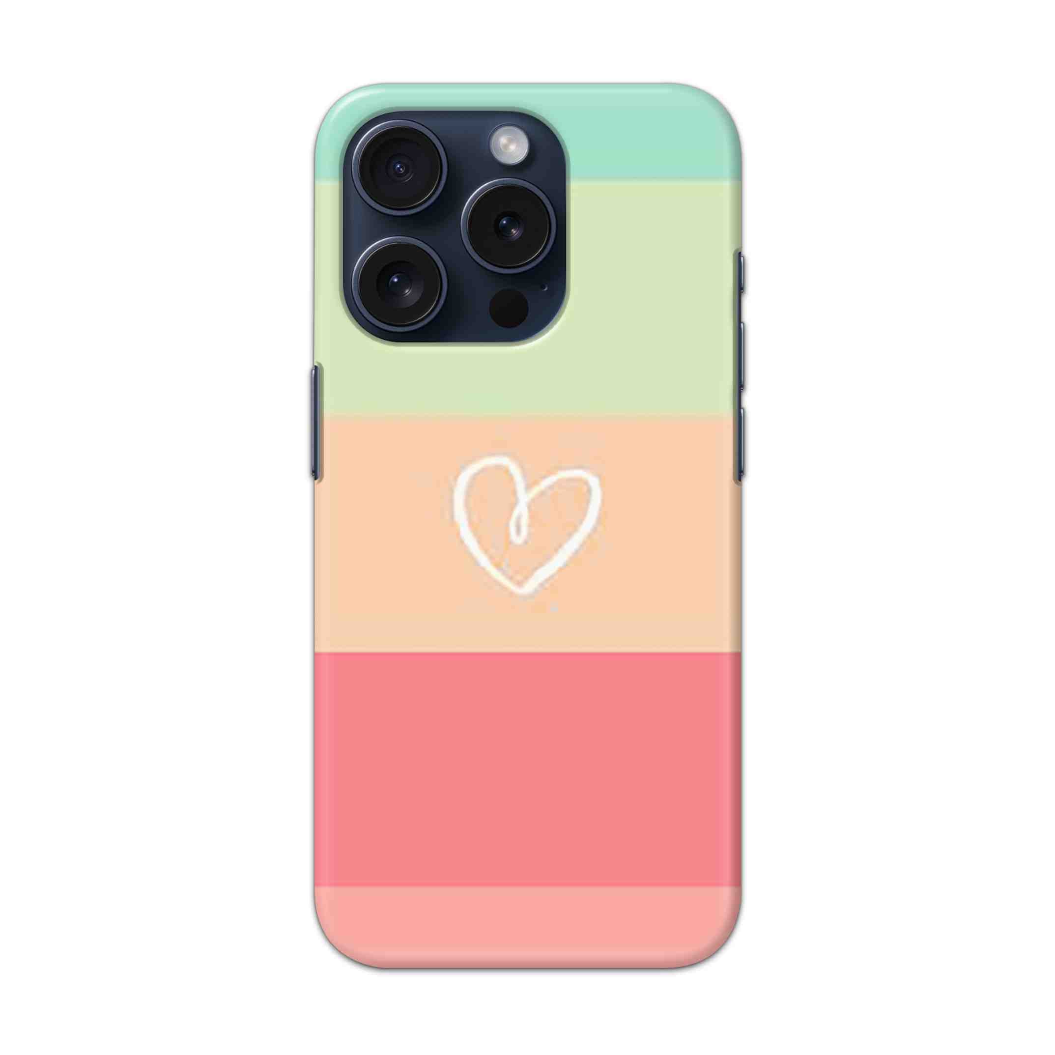 Buy Rainbow Heart Hard Back Mobile Phone Case Cover For Apple iPhone 15 Pro Online