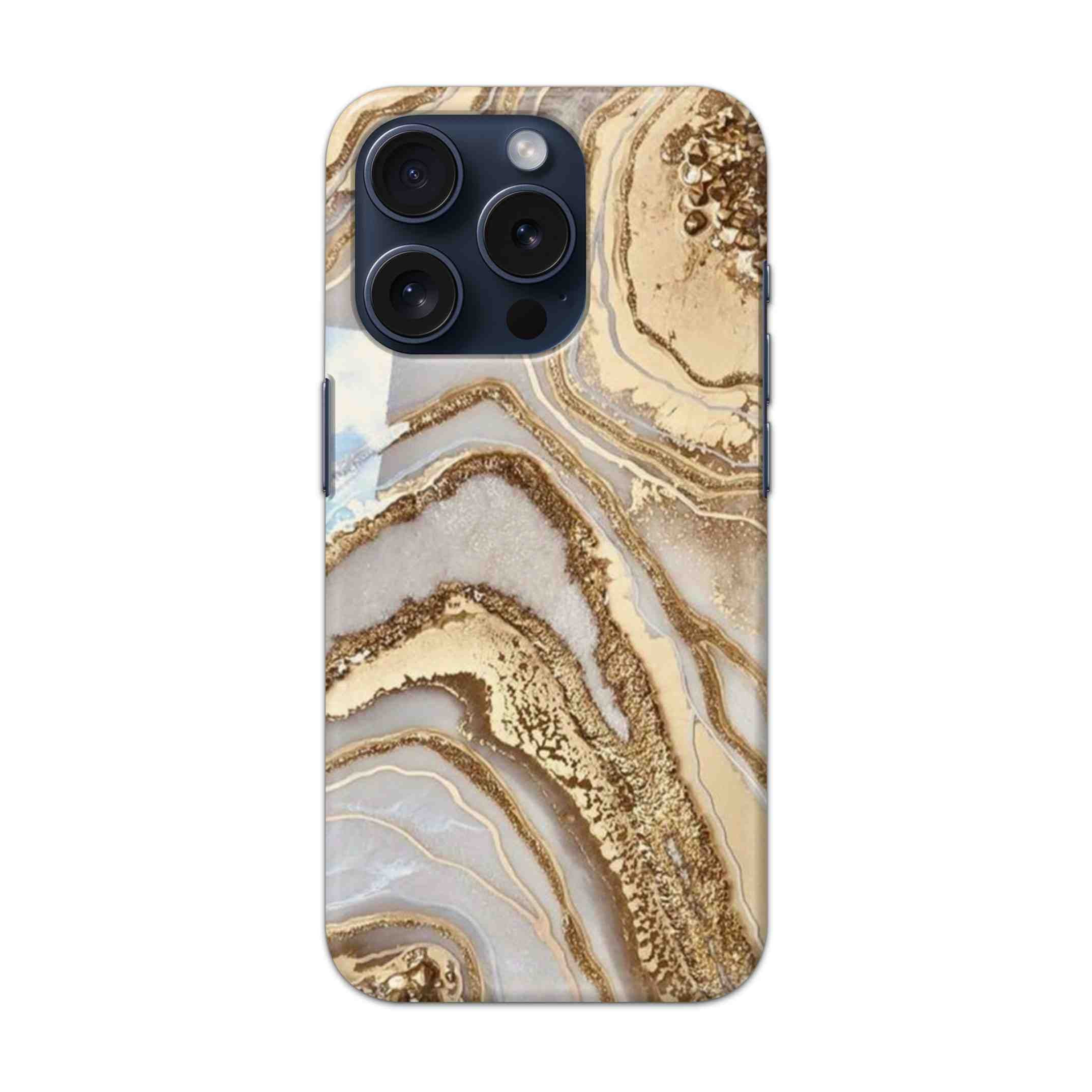 Buy Golden Texture Hard Back Mobile Phone Case Cover For Apple iPhone 15 Pro Online