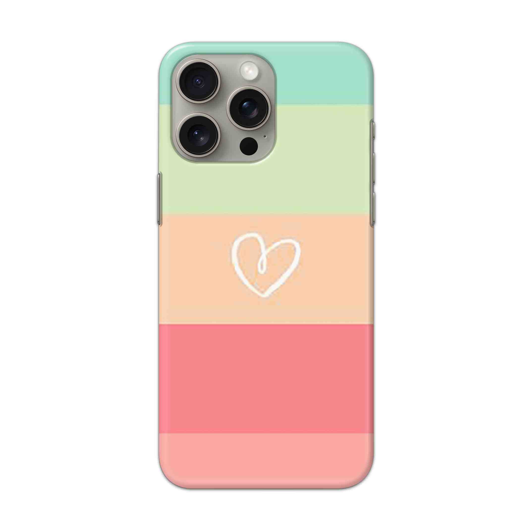 Buy Rainbow Heart Hard Back Mobile Phone Case Cover For Apple iPhone 15 Pro Max Online