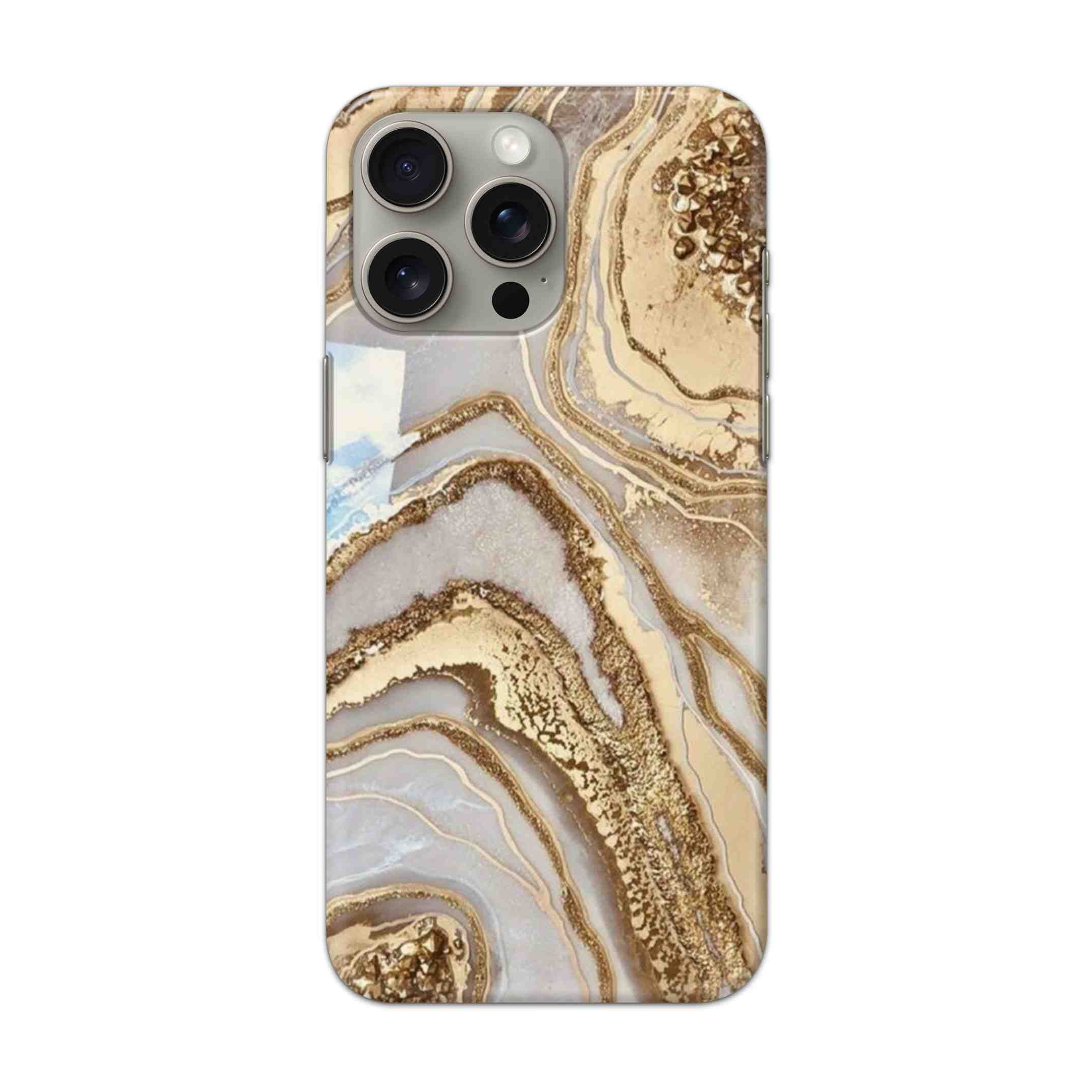 Buy Golden Texture Hard Back Mobile Phone Case Cover For Apple iPhone 15 Pro Max Online