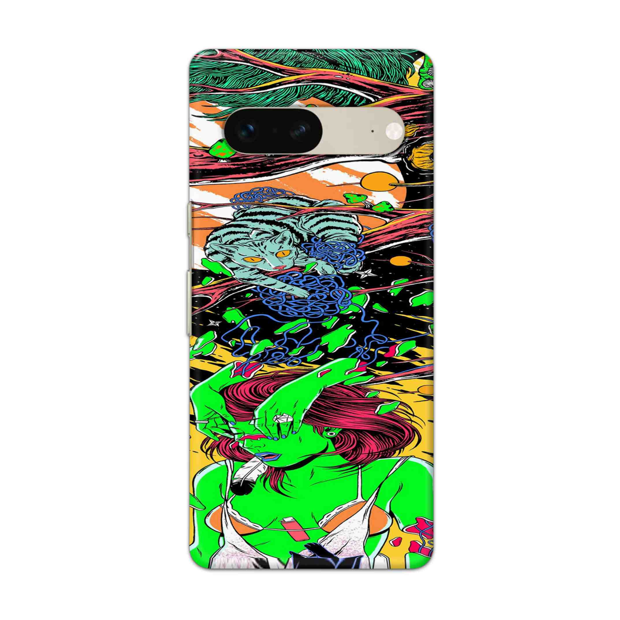 Buy Green Girl Art Hard Back Mobile Phone Case Cover For Google Pixel 7 Online