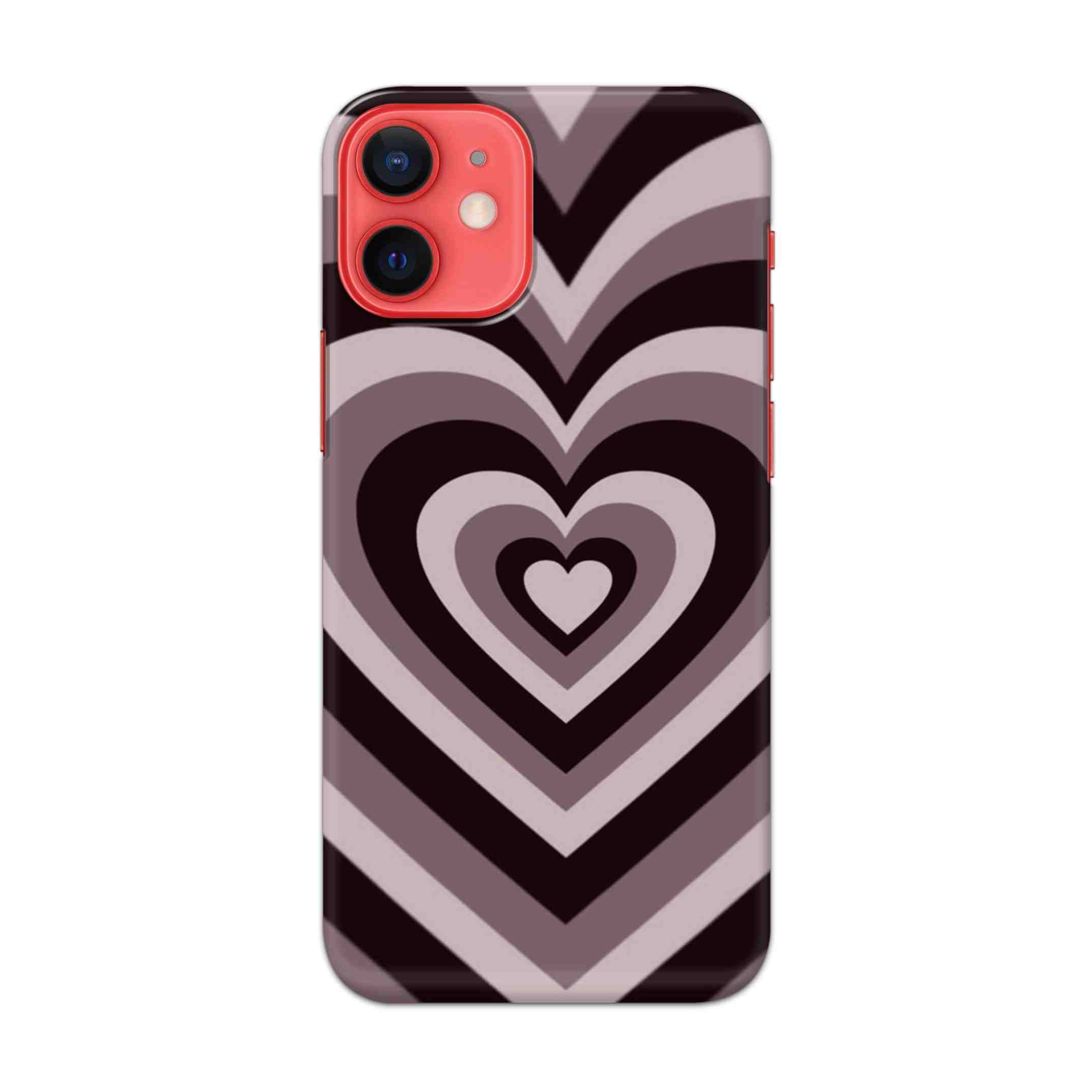 Buy Black Brown Heart Hard Back Mobile Phone Case Cover For Apple iPhone 12 Online