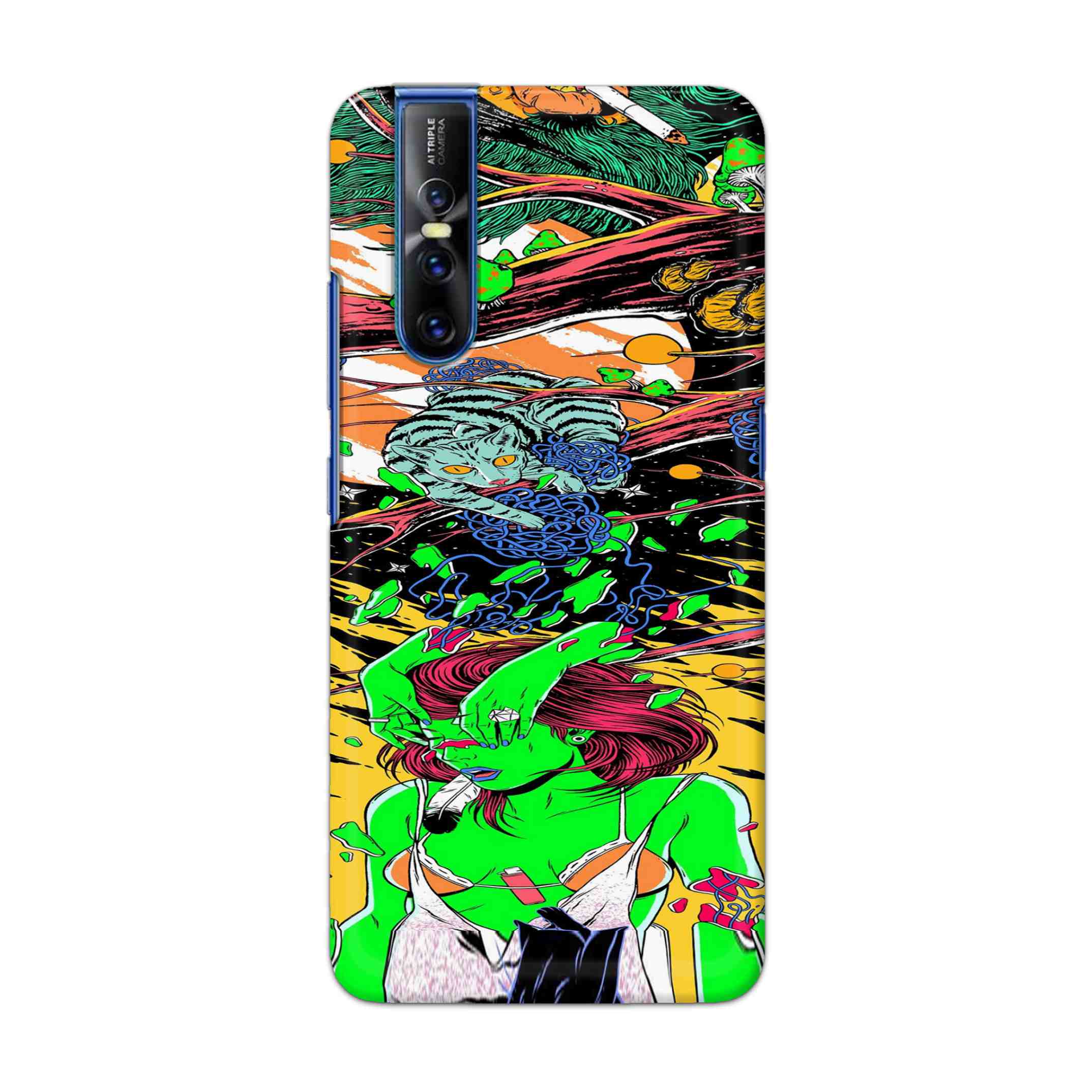 Buy Green Girl Art Hard Back Mobile Phone Case Cover For Vivo V15 Pro Online