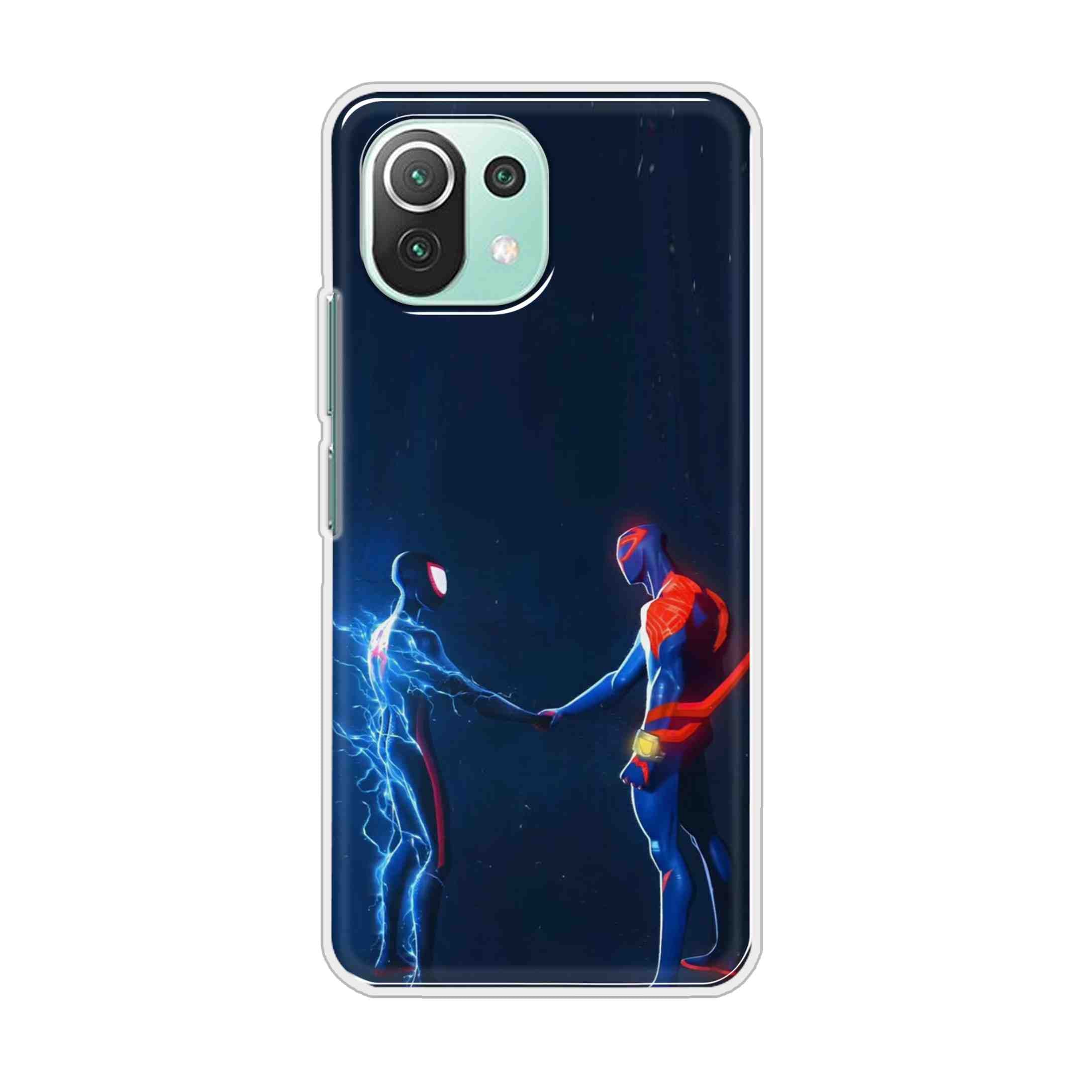 Buy Miles Morales Meet With Spiderman Hard Back Mobile Phone Case Cover For Mi 11 Lite 5G Online