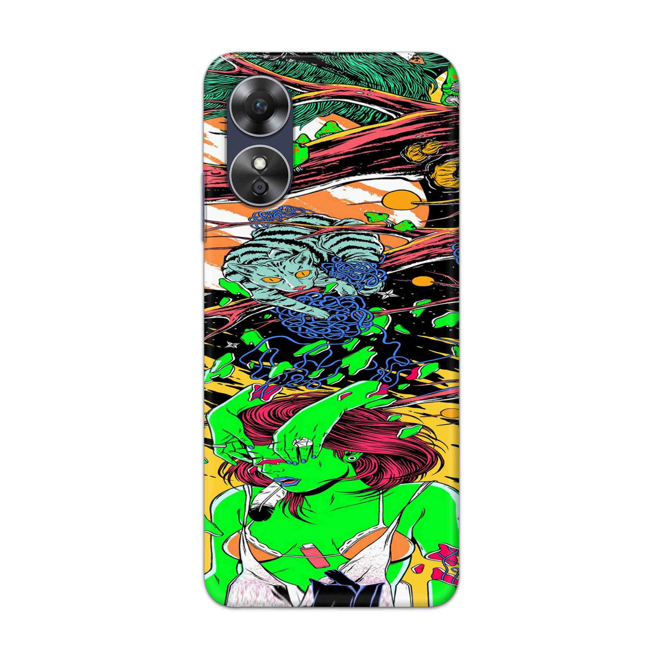 Buy Green Girl Art Hard Back Mobile Phone Case Cover For Oppo A17 Online