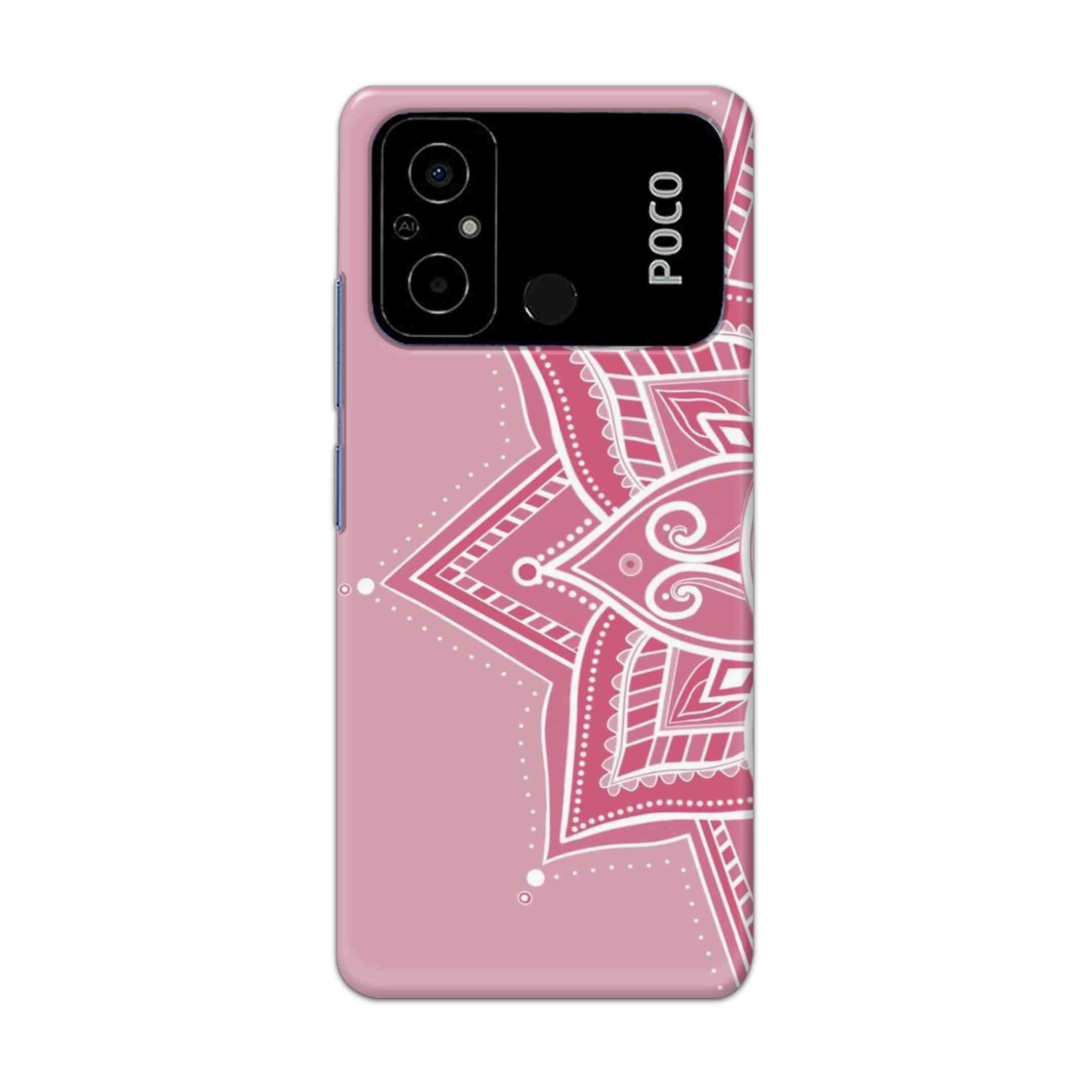 Buy Pink Rangoli Hard Back Mobile Phone Case Cover For Poco C55 Online