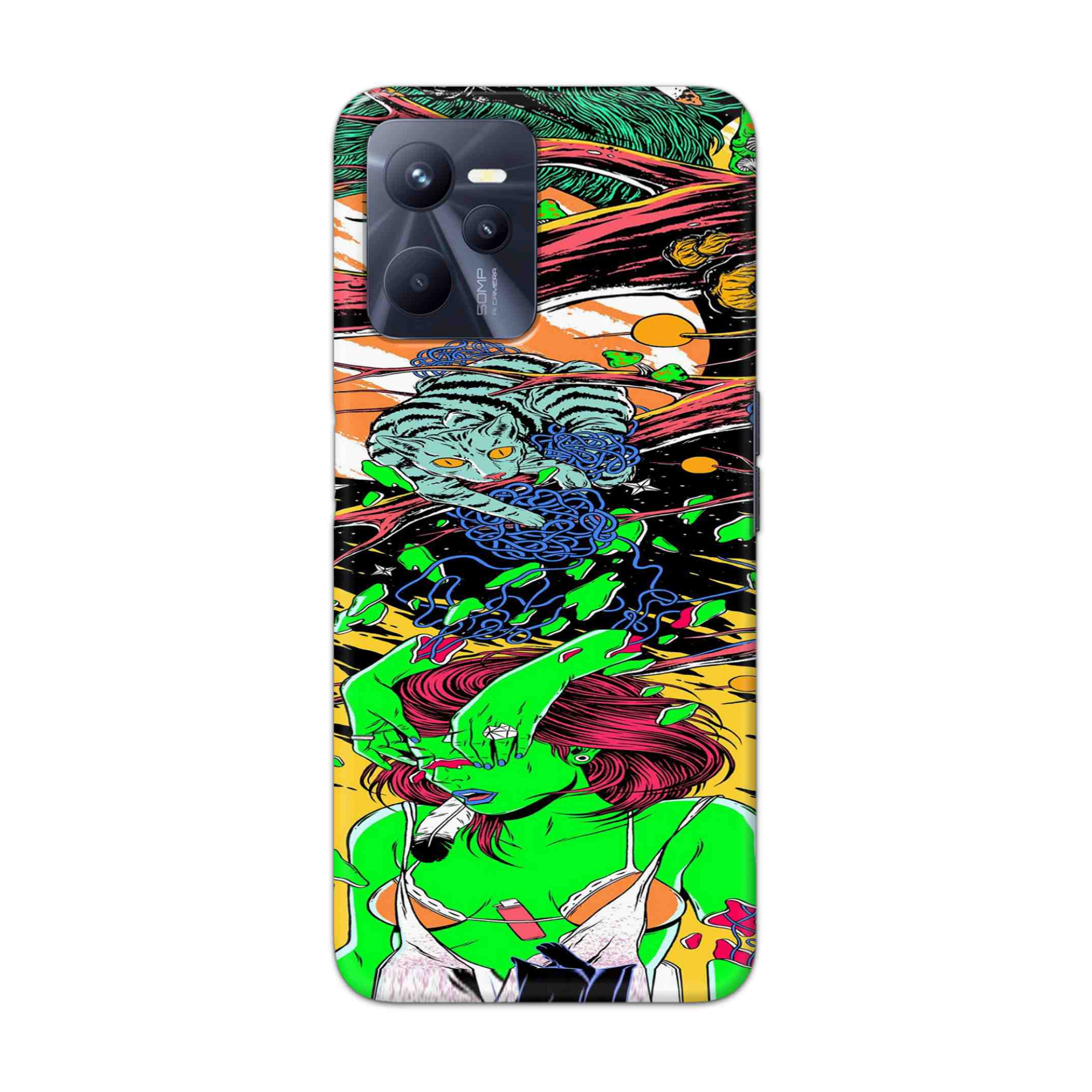 Buy Green Girl Art Hard Back Mobile Phone Case Cover For Realme C35 Online