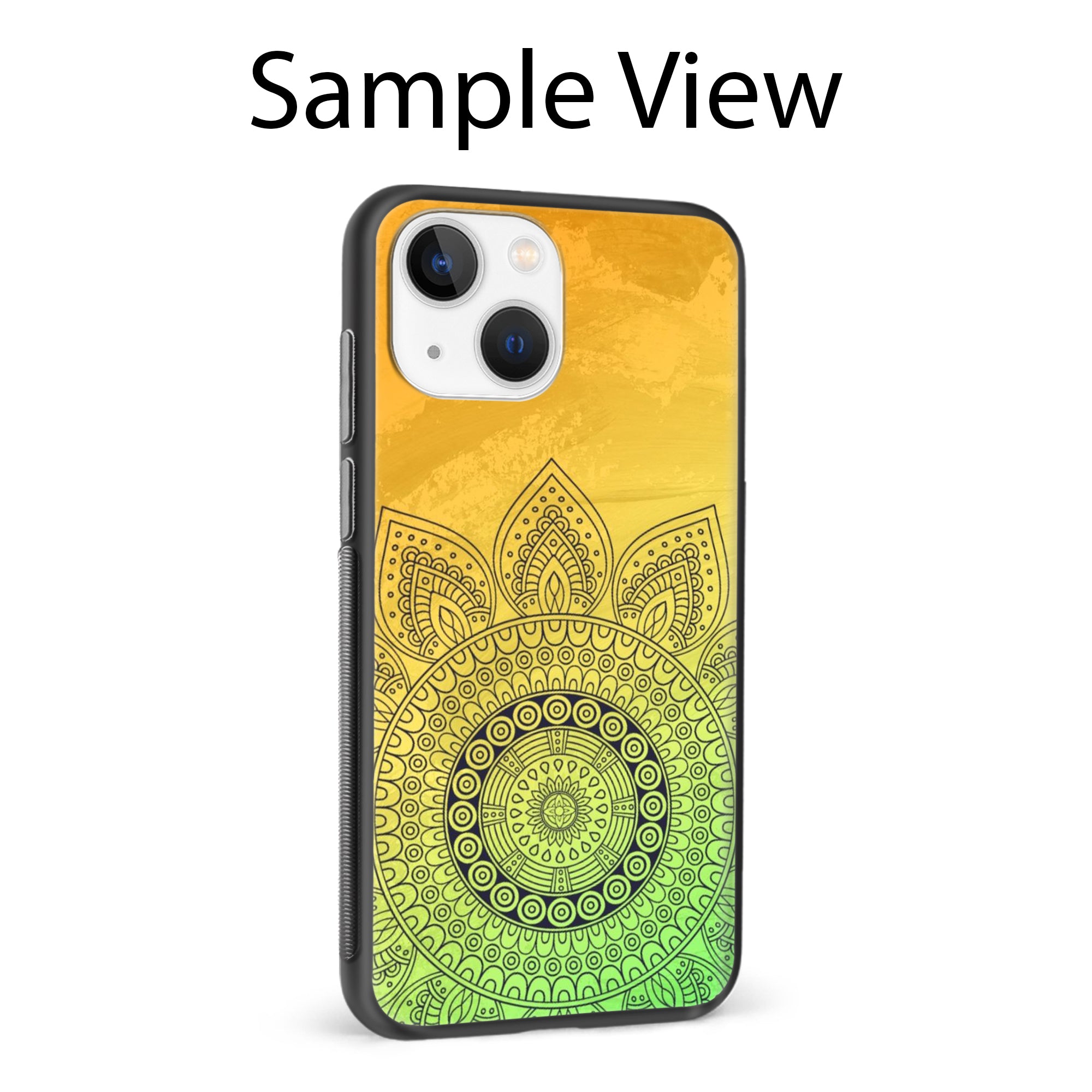 Buy Yellow Rangoli Metal-Silicon Back Mobile Phone Case/Cover For Samsung Galaxy M32 Online