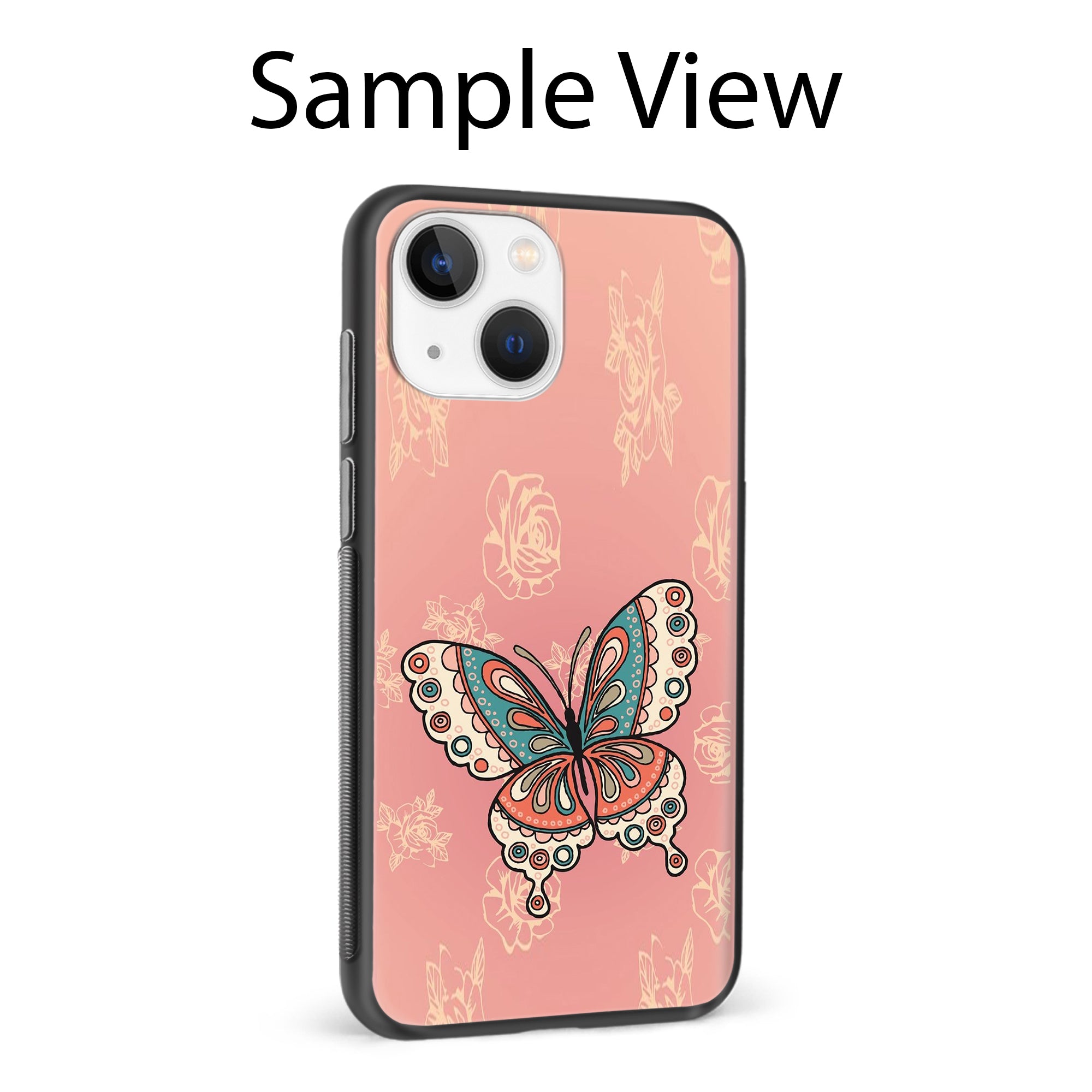 Buy Butterfly Metal-Silicon Back Mobile Phone Case/Cover For Samsung S22 Ultra Online