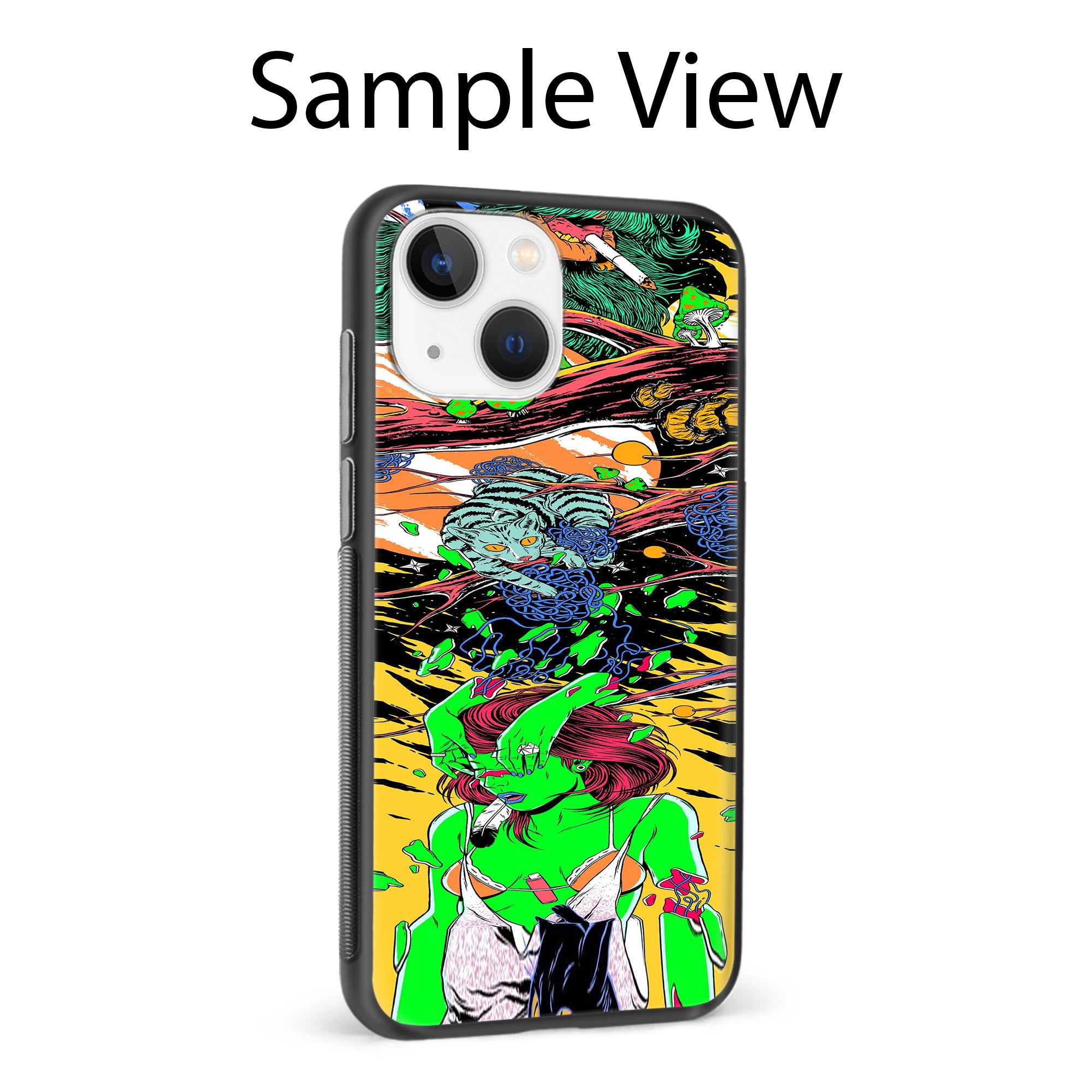 Buy Green Girl Art Metal-Silicon Back Mobile Phone Case/Cover For Samsung Galaxy M32 Online