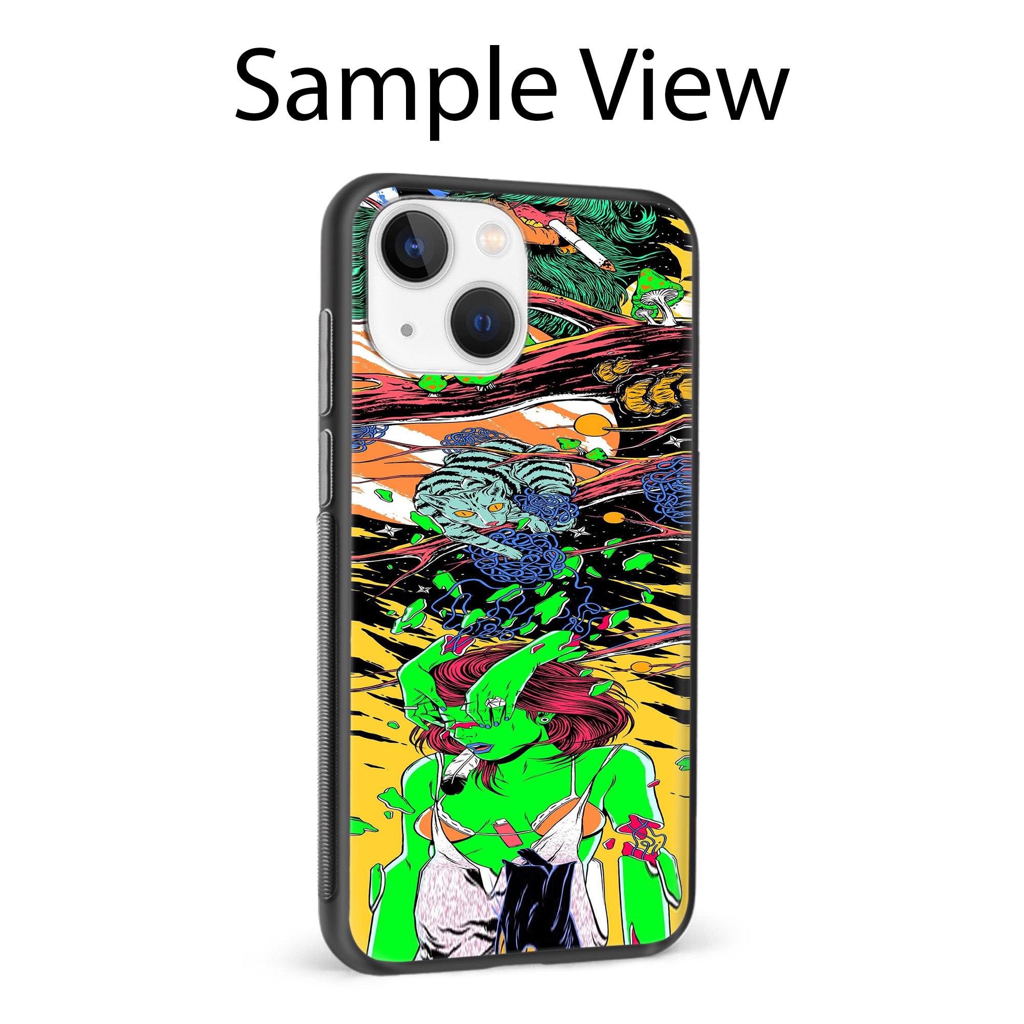 Buy Green Girl Art Metal-Silicon Back Mobile Phone Case/Cover For Samsung S22 Online