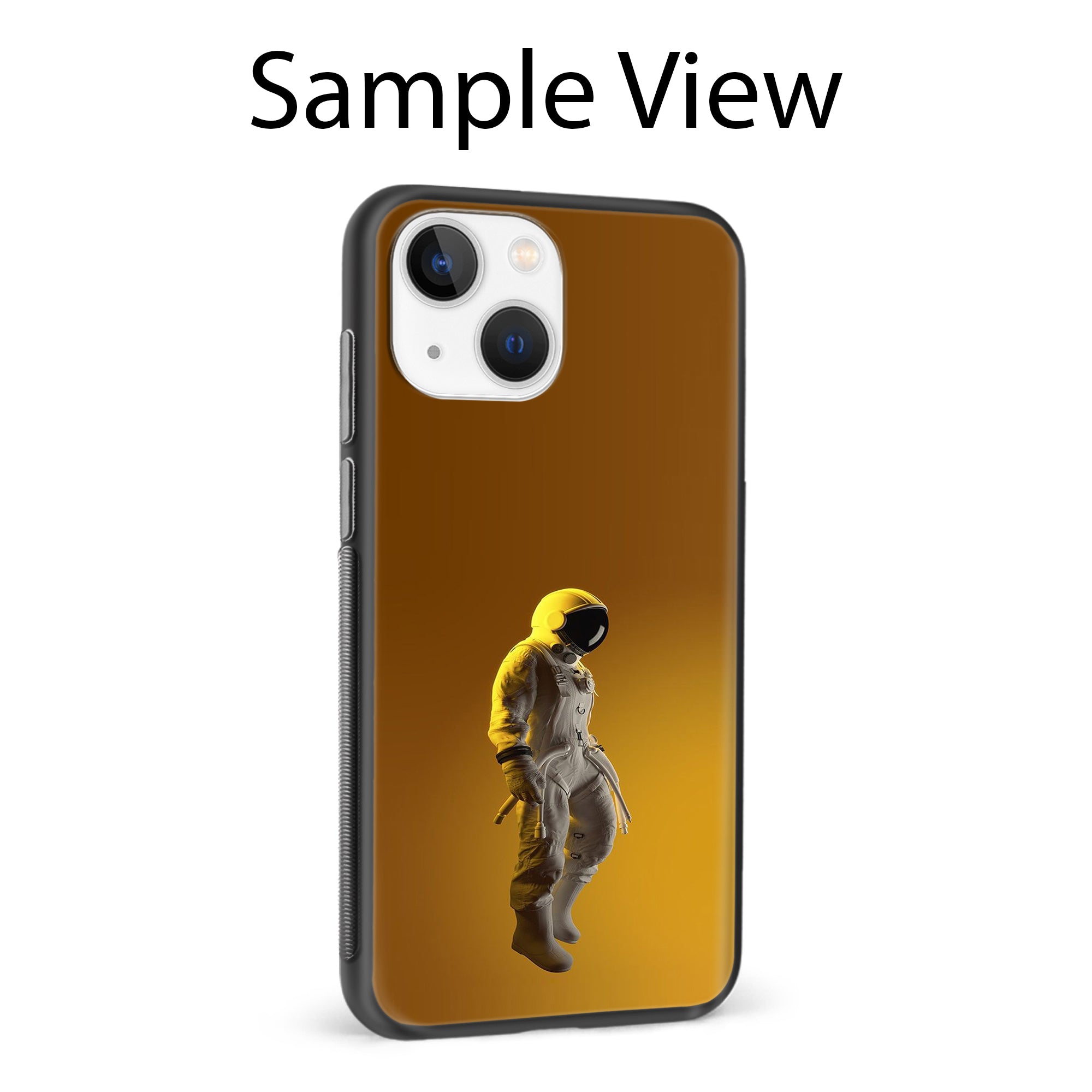 Buy Yellow Astronaut Metal-Silicon Back Mobile Phone Case/Cover For Samsung S22 Ultra Online