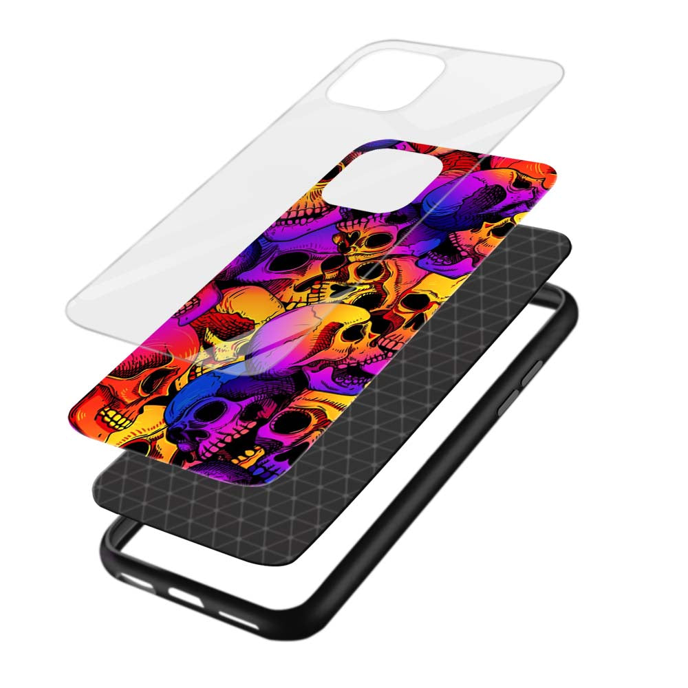 Buy Colour Skull Glass Back Phone Case/Cover Online