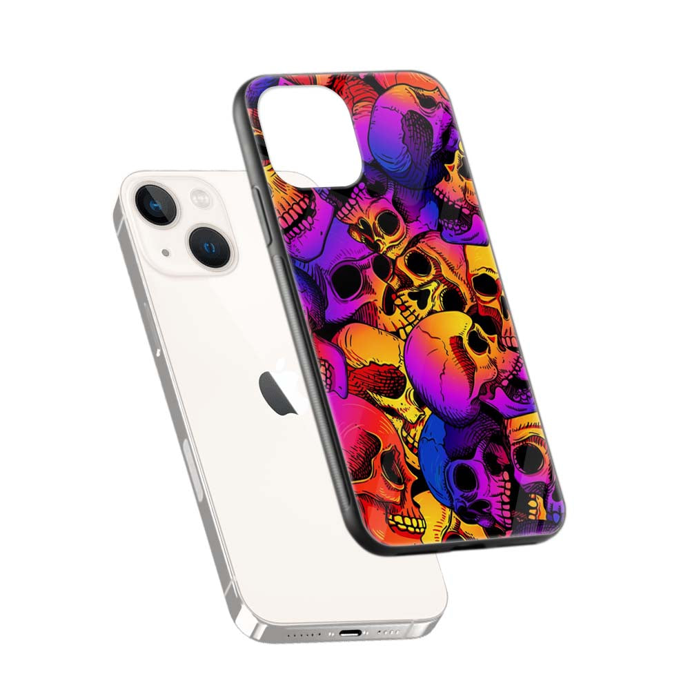 Buy Colour Skull Glass Back Phone Case/Cover Online