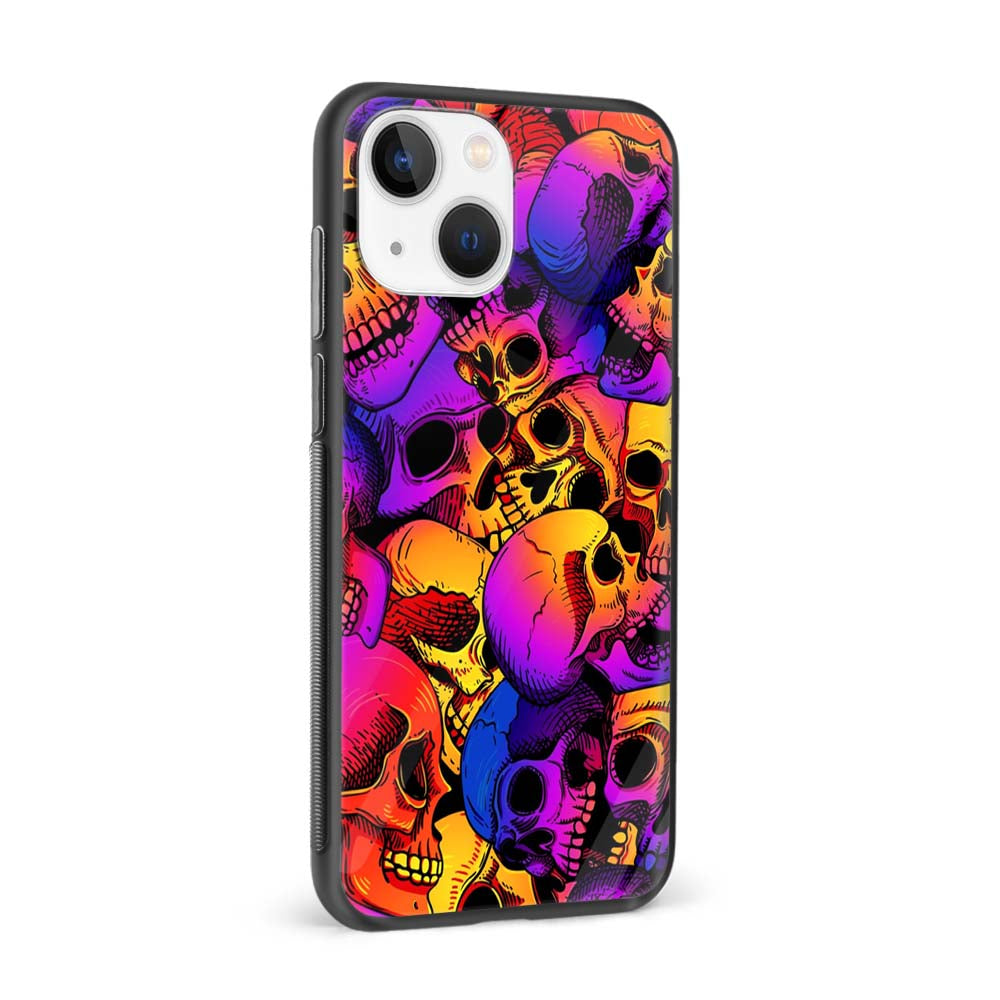 Buy Colour Skull Glass Back Phone Case/Cover Online