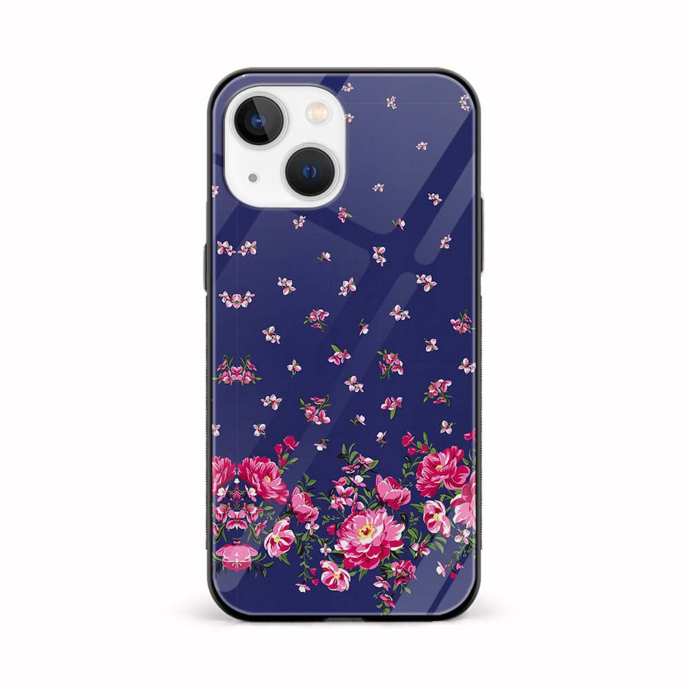 Buy Pink Flower In Blue Glass Back Phone Case/Cover Online