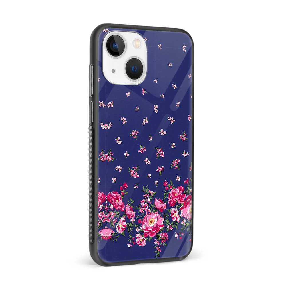 Buy Pink Flower In Blue Glass Back Phone Case/Cover Online