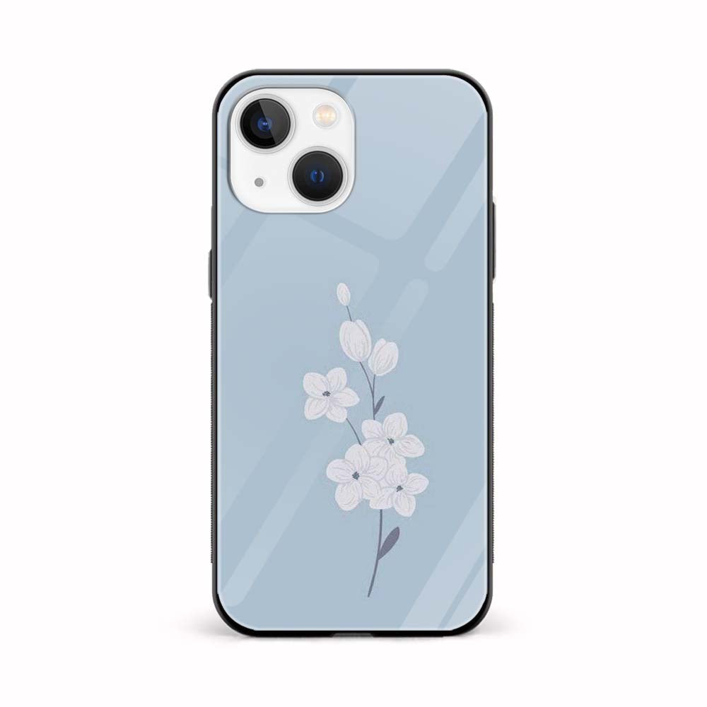 Buy Sky Blue Flowerblue FlowerGlass Back Phone Case/Cover Online