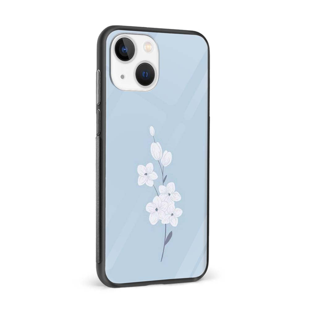 Buy Sky Blue Flowerblue FlowerGlass Back Phone Case/Cover Online