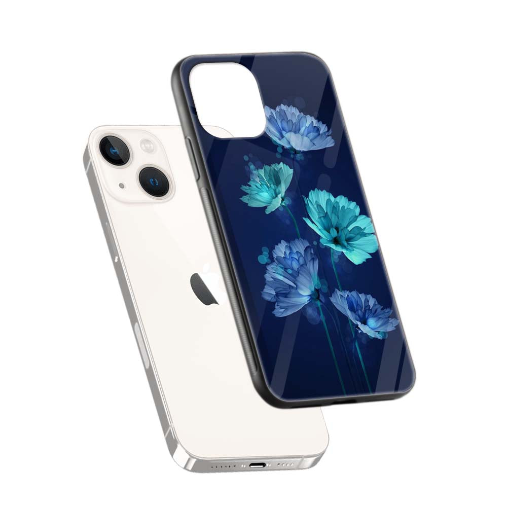 Buy Blue Flower Glass Back Phone Case/Cover Online