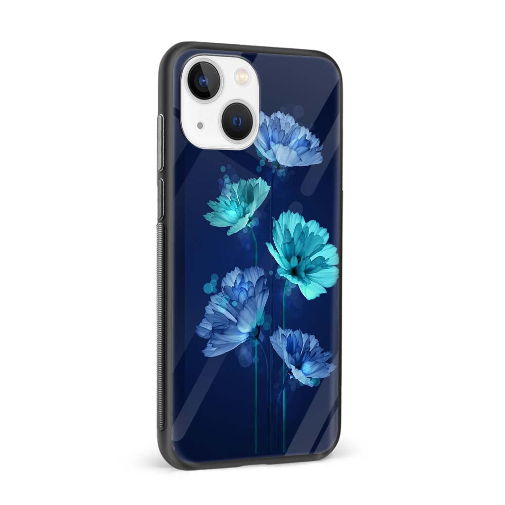 Buy Blue Flower Glass Back Phone Case/Cover Online