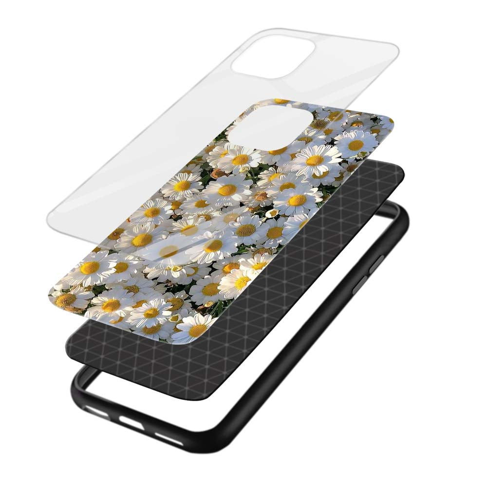 Buy White Flower Glass Back Phone Case/Cover Online