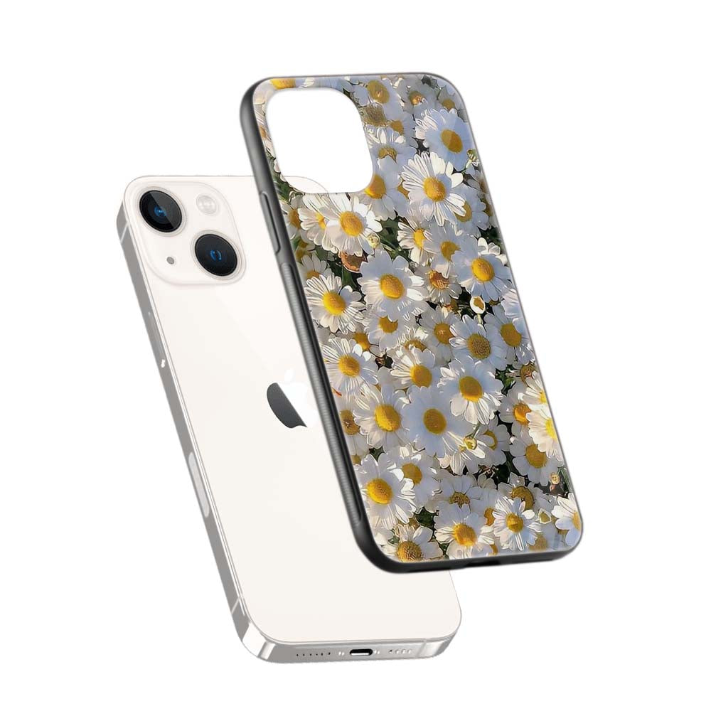 Buy White Flower Glass Back Phone Case/Cover Online