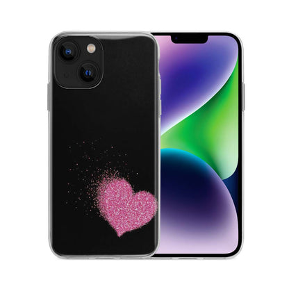 Buy Black Pink Heart Soft Silicon Mobile Back Cover Online