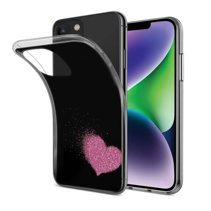 Buy Black Pink Heart Soft Silicon Mobile Back Cover Online