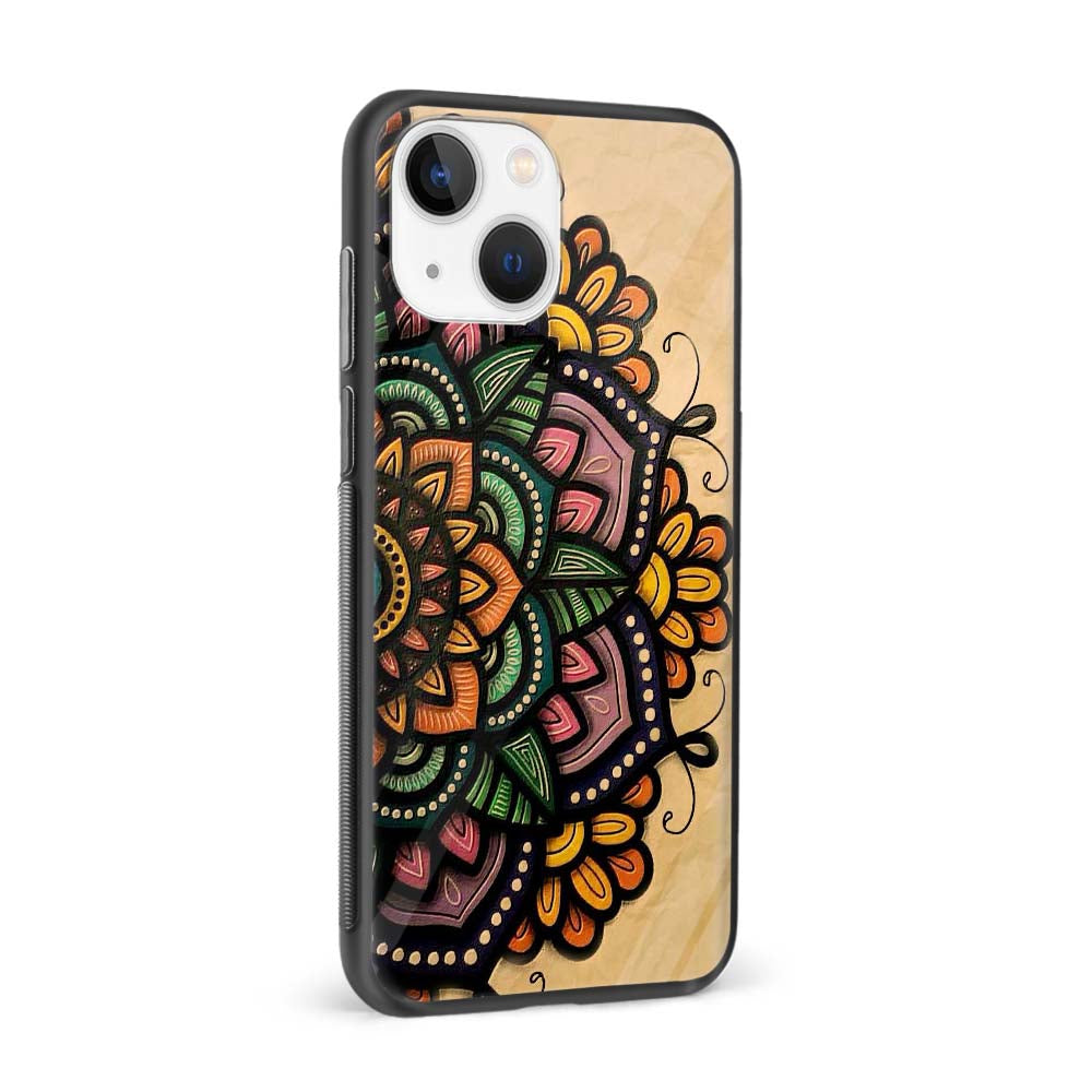 Buy Yellow Mandala Glass Back Phone Case/Cover Online