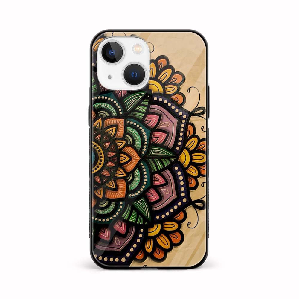 Buy Yellow Mandala Glass Back Phone Case/Cover Online