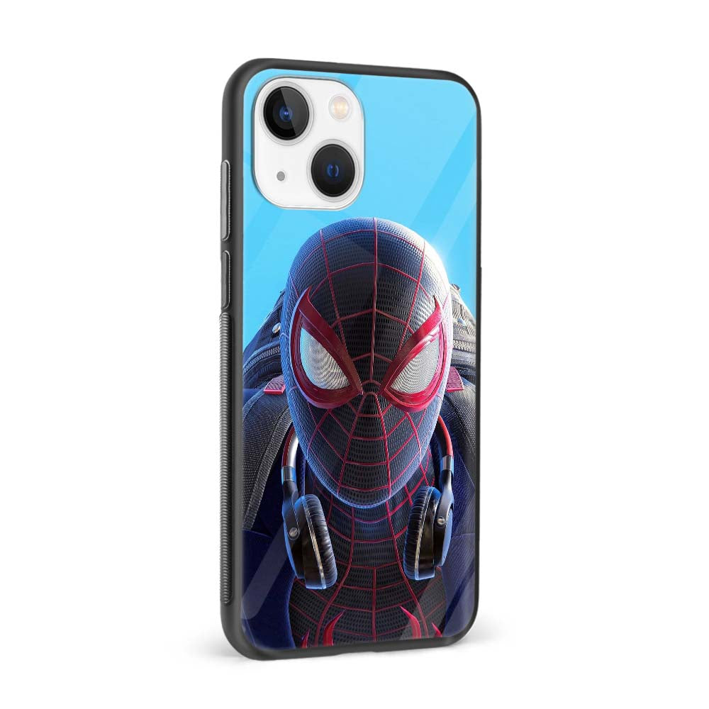 Buy Miles Morales With Bag Glass Back Phone Case/Cover Online