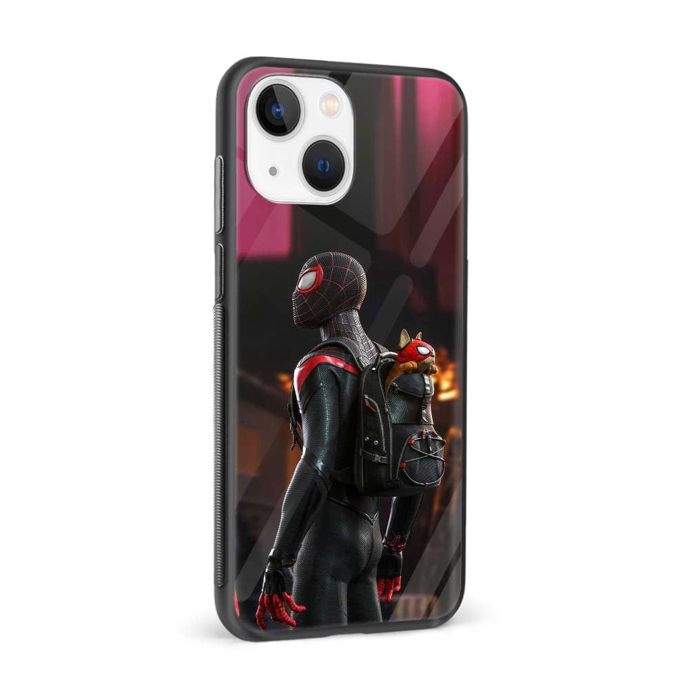 Buy Miles Morales With Cat Glass Back Phone Case/Cover Online