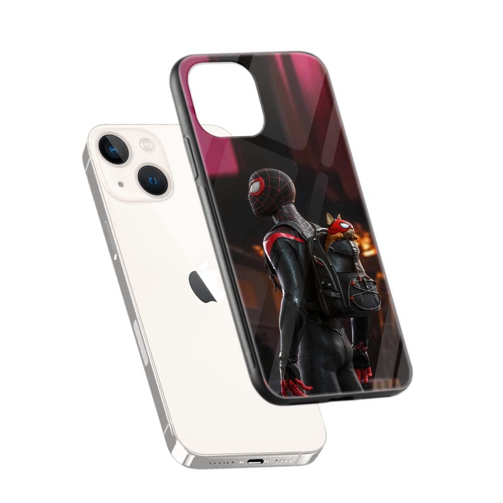 Buy Miles Morales With Cat Glass Back Phone Case/Cover Online