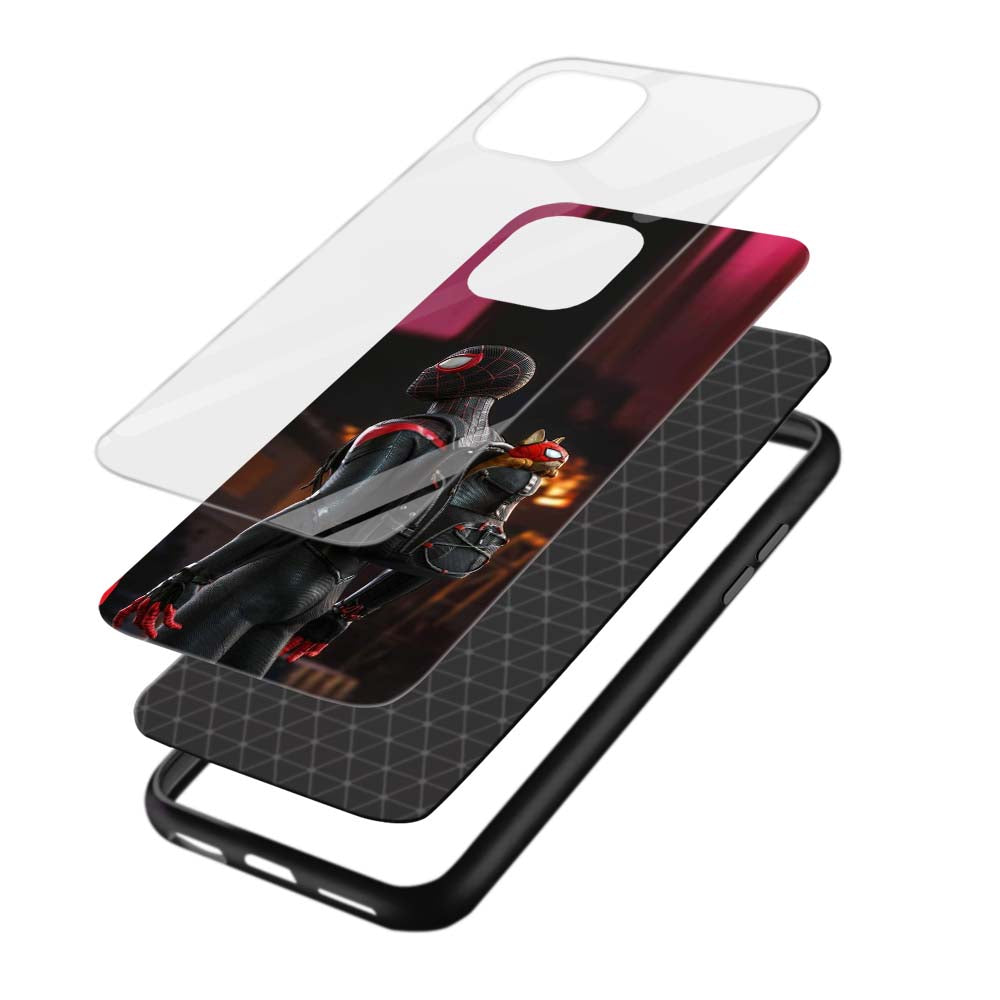 Buy Miles Morales With Cat Glass Back Phone Case/Cover Online