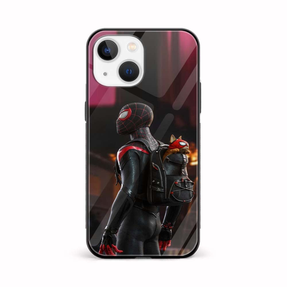 Buy Miles Morales With Cat Glass Back Phone Case/Cover Online