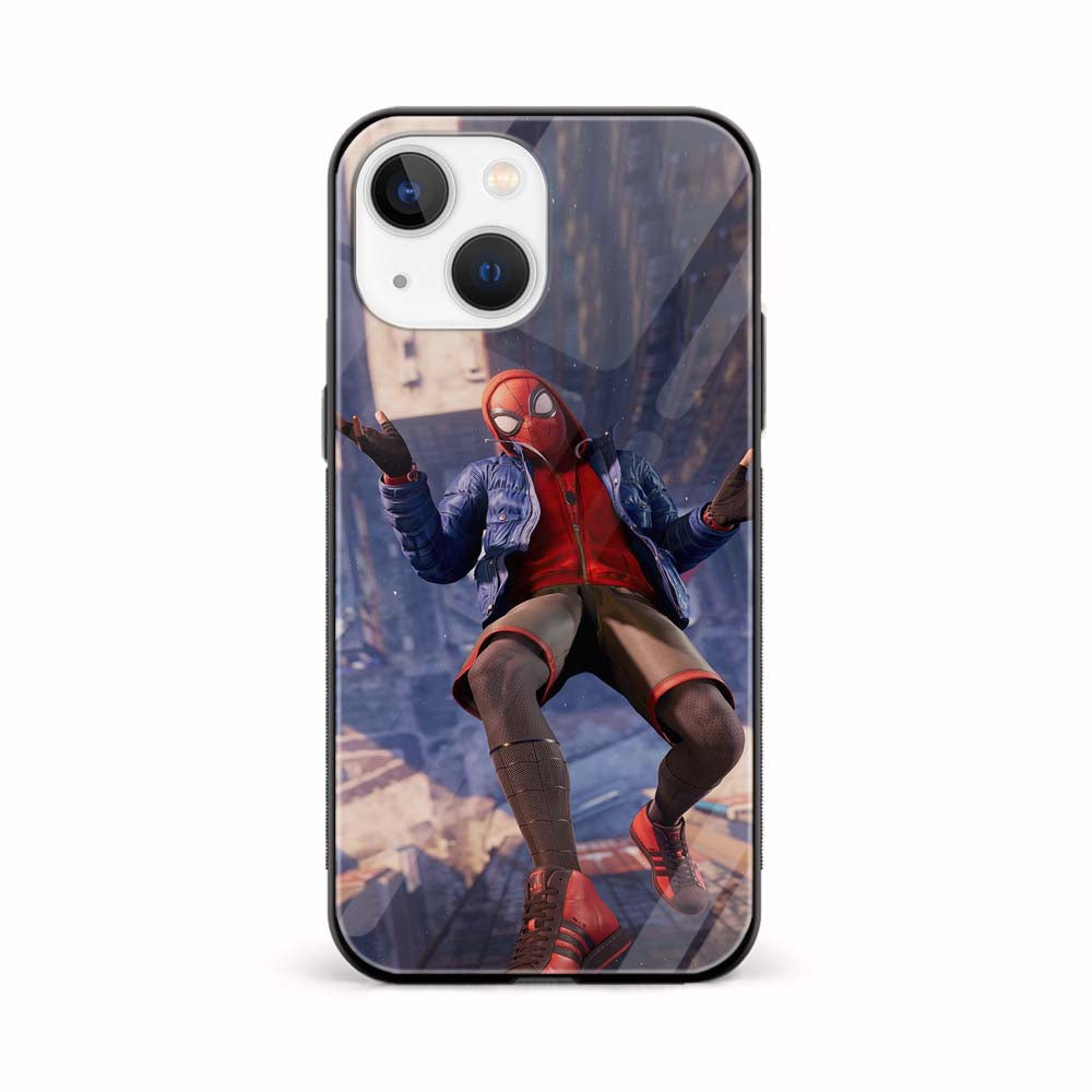 Buy Spiderman In City Dive Glass Back Phone Case/Cover Online