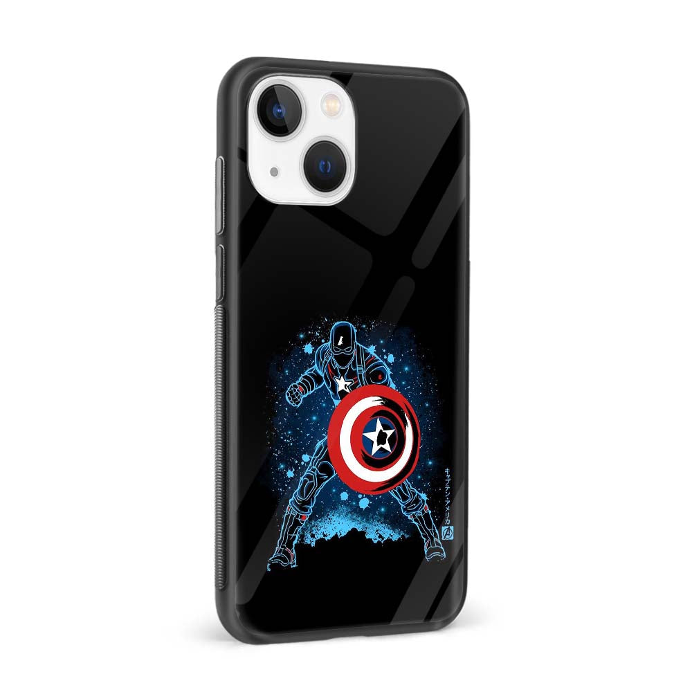 Buy Blue Captain America Glass Back Phone Case/Cover Online