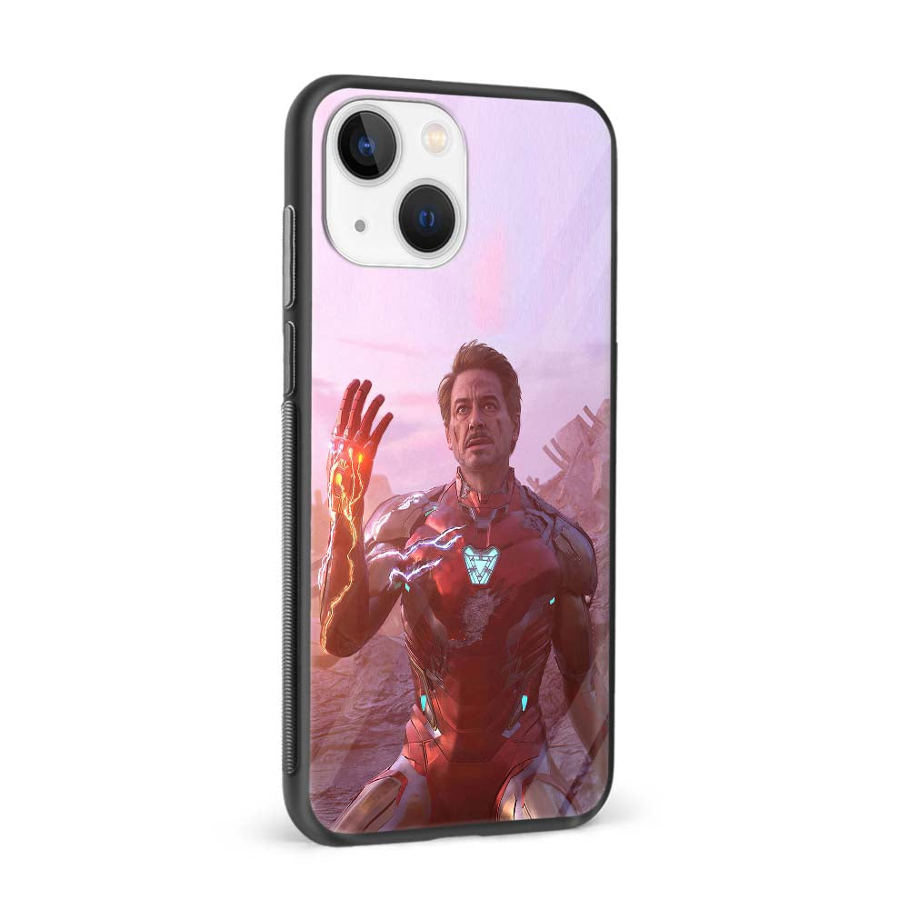 Buy  Iron Man With Infinity Stone Glass Back Phone Case/Cover Online