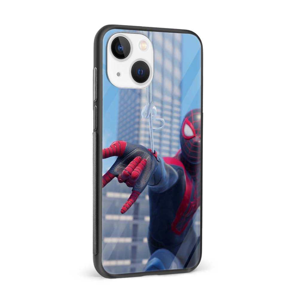 Buy Miles Morales Through Web Glass Back Phone Case/Cover Online