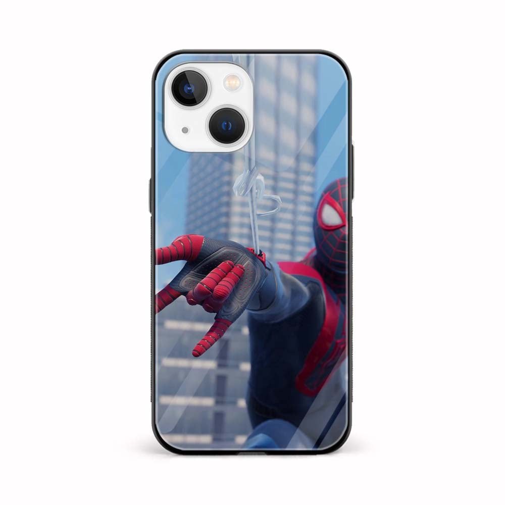 Buy Miles Morales Through Web Glass Back Phone Case/Cover Online