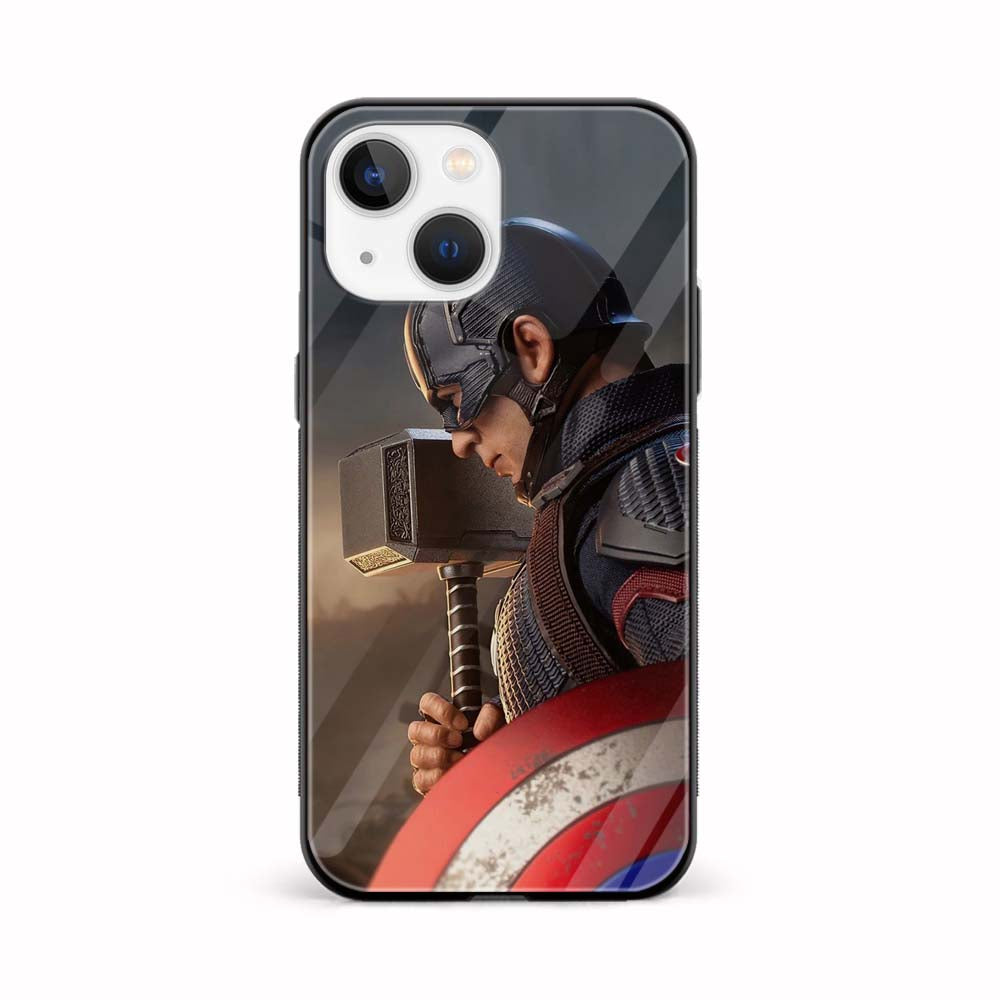 Buy Captain America With Thor Hammer Glass Back Phone Case/Cover Online