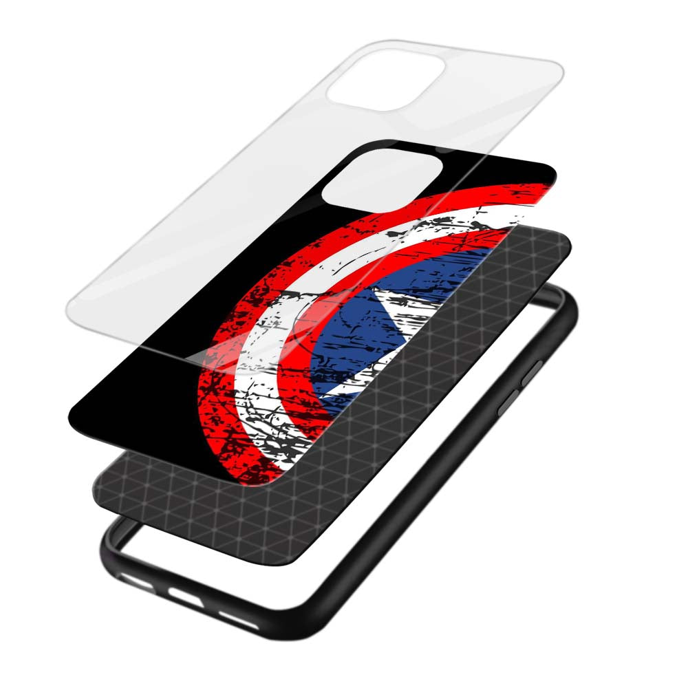 Buy Captain Shield Glass Back Phone Case/Cover Online