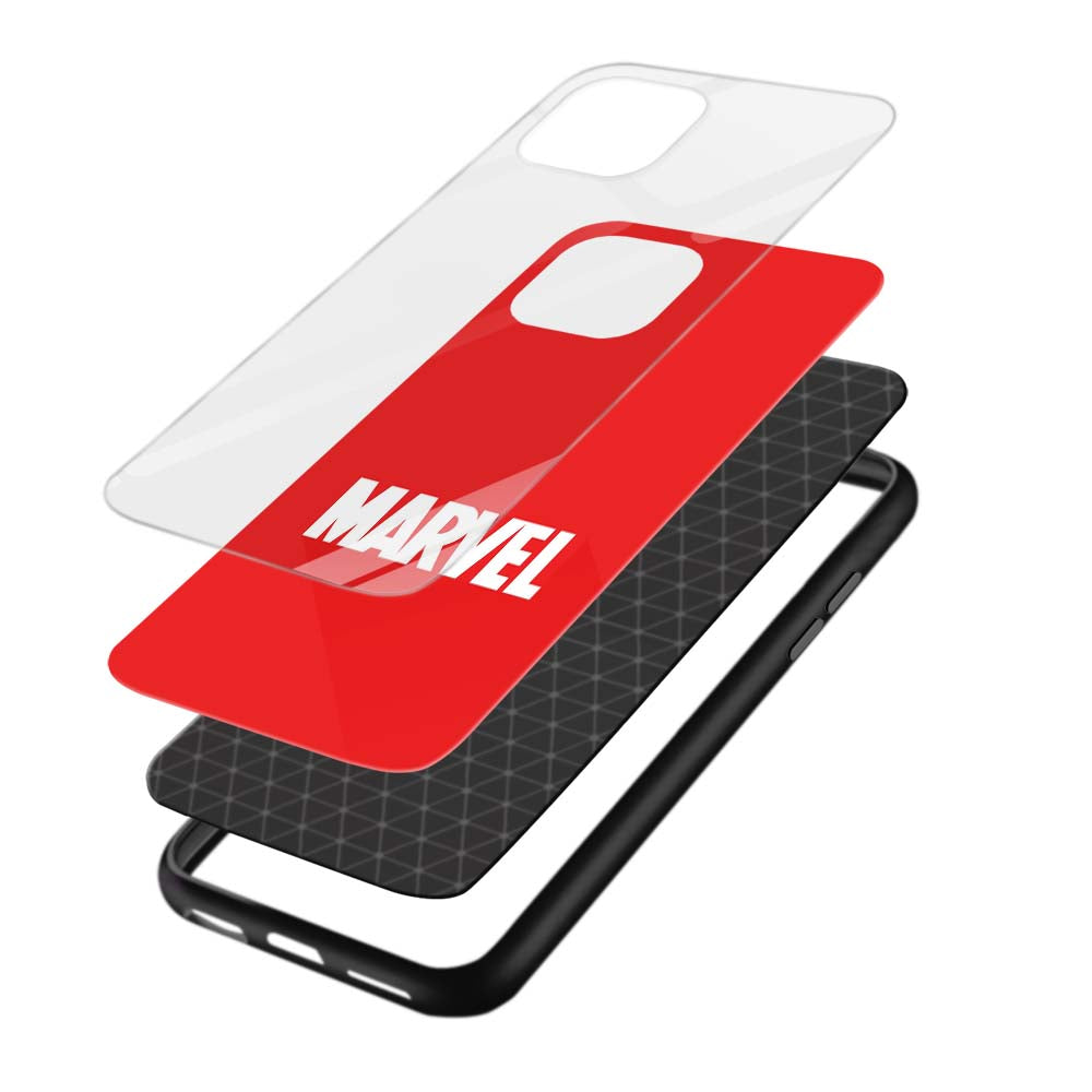 Buy Red Marvel Glass Back Phone Case/Cover Online