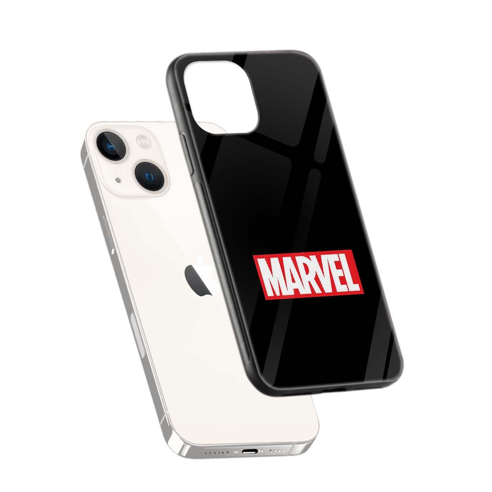 Buy Black Marvel Glass Back Phone Case/Cover Online